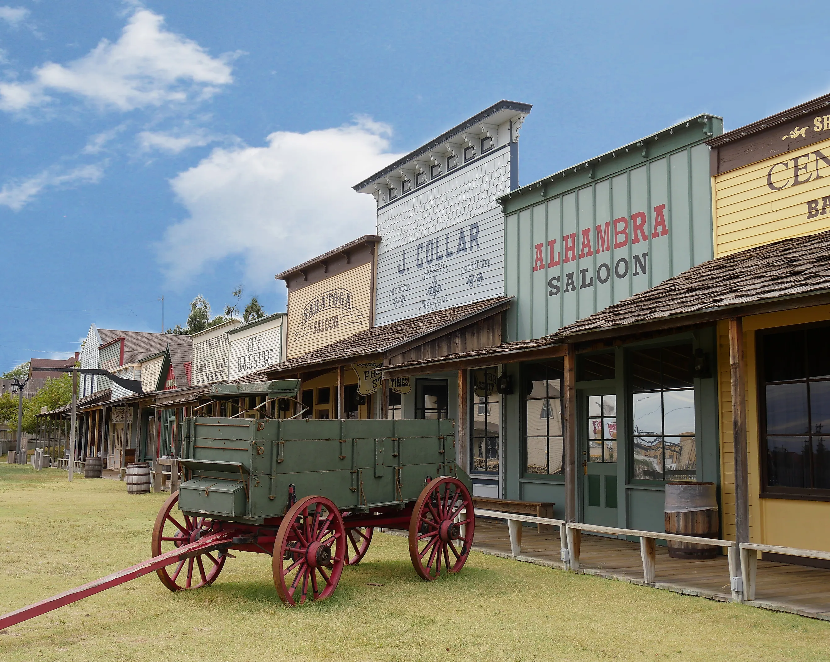 Replica storefronts at the Boot Hill Museum in Dodge City, Kansas. Image credit: RaksyBH / Shutterstock