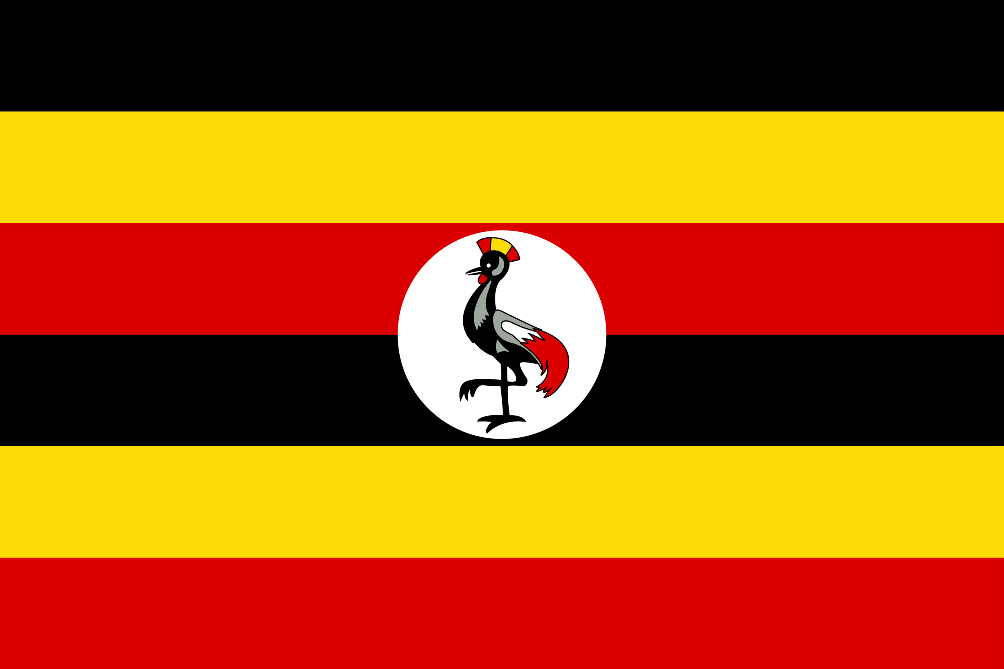 The flag of Uganda.