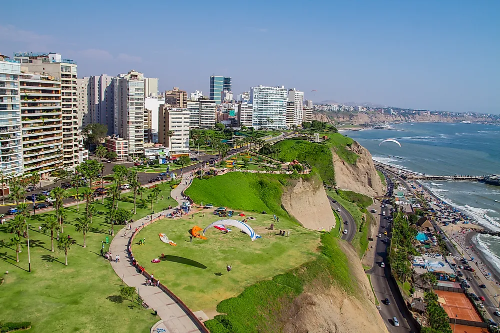 Lima, the largest city in Peru.