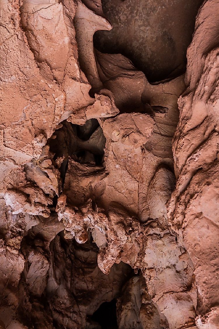 Mineral formations inside the Wind Cave.