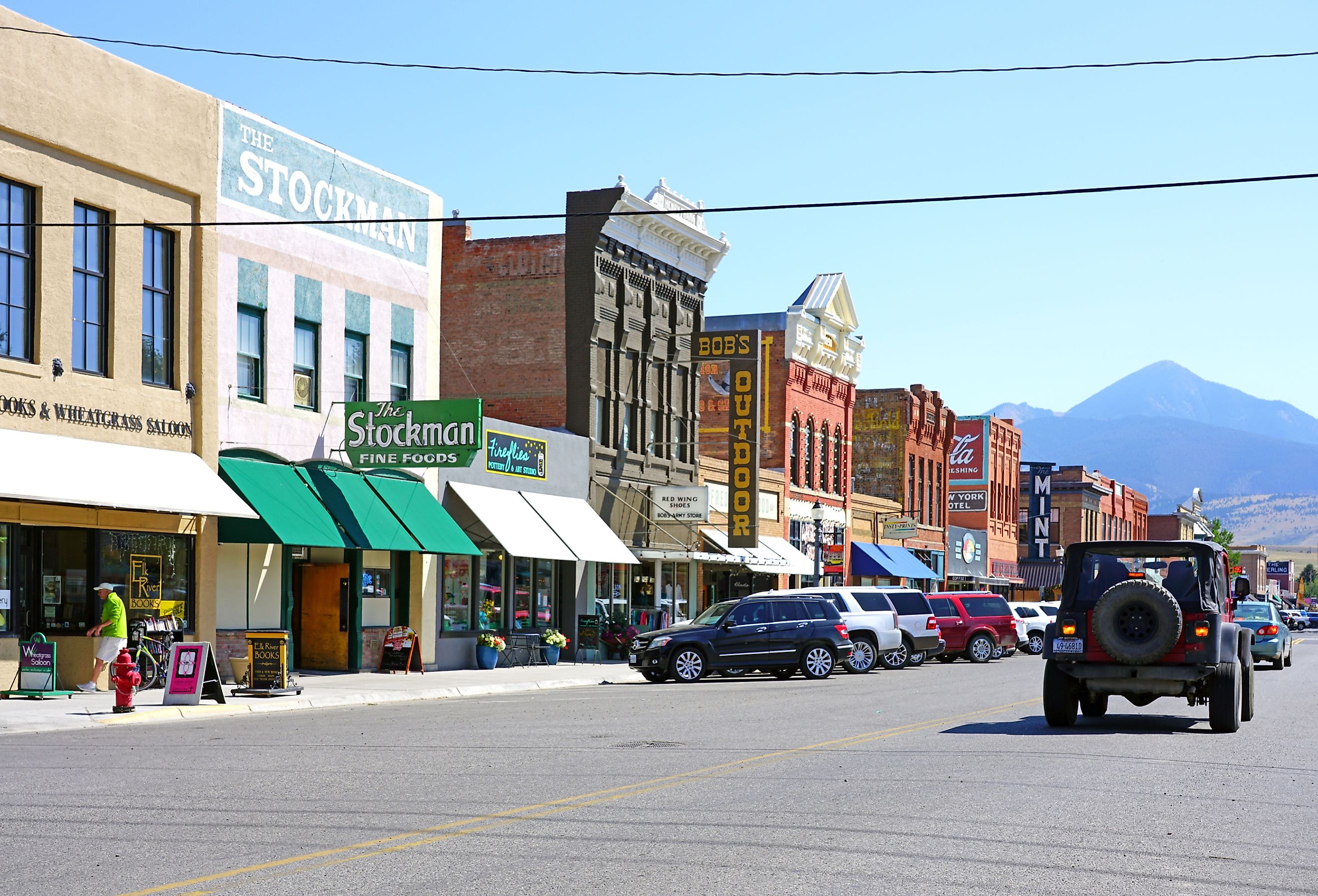 Buildings lining a street in downtown Livingston, Montana. Image credit EQRoy via Shutterstock.com