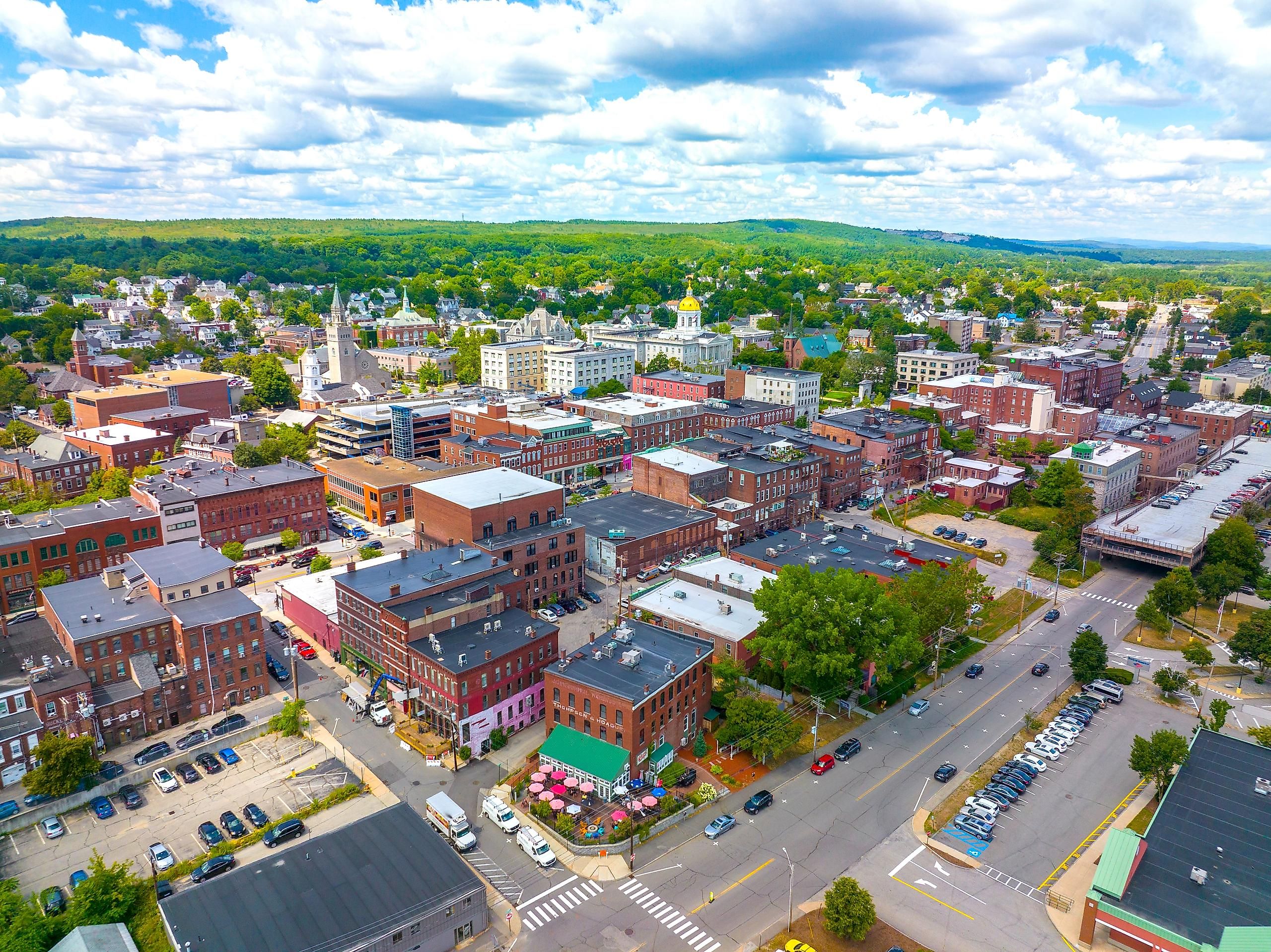 Aerial view of Concord, New Hampshire.