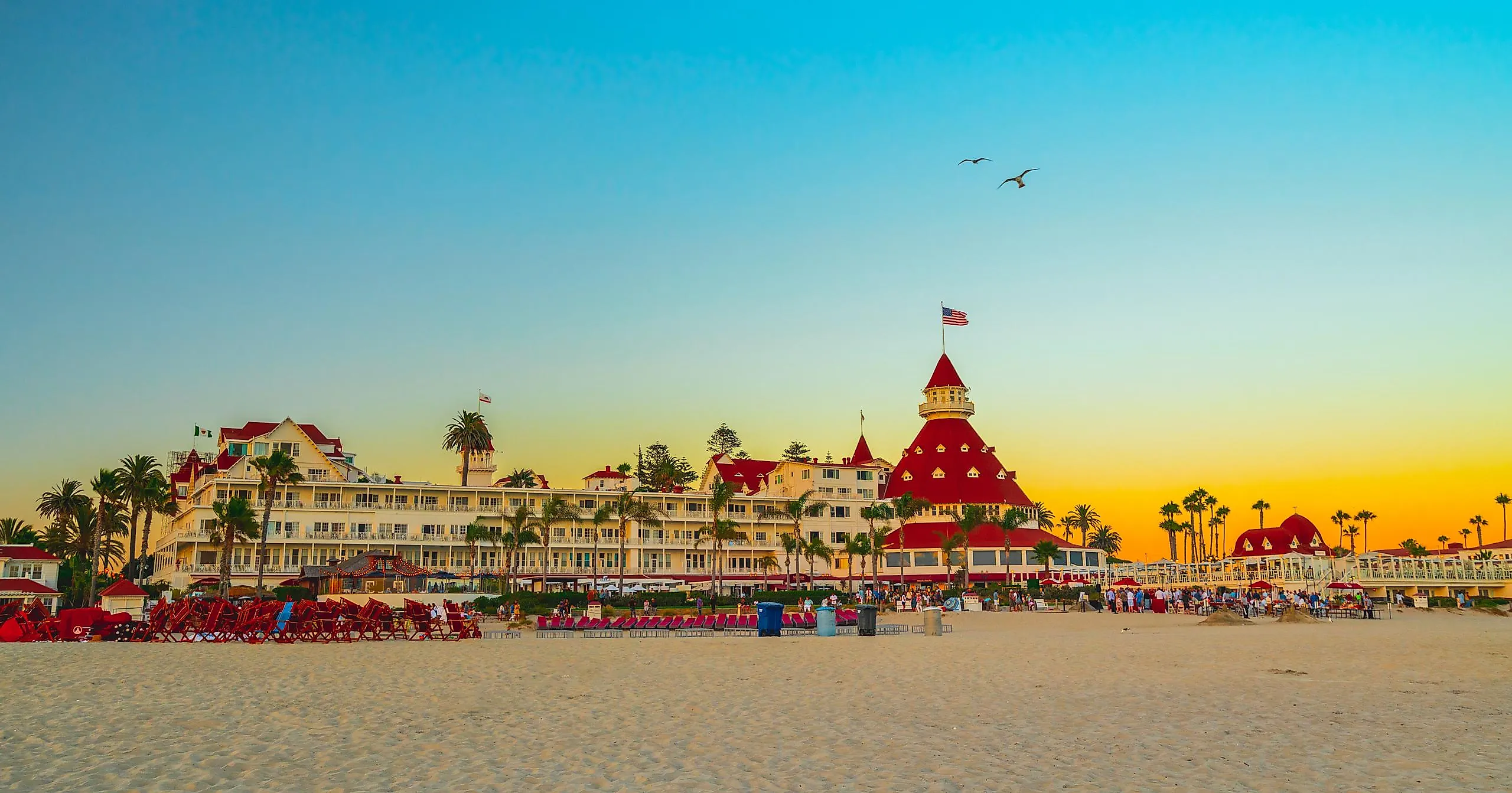 The beachside in Coronado, California.