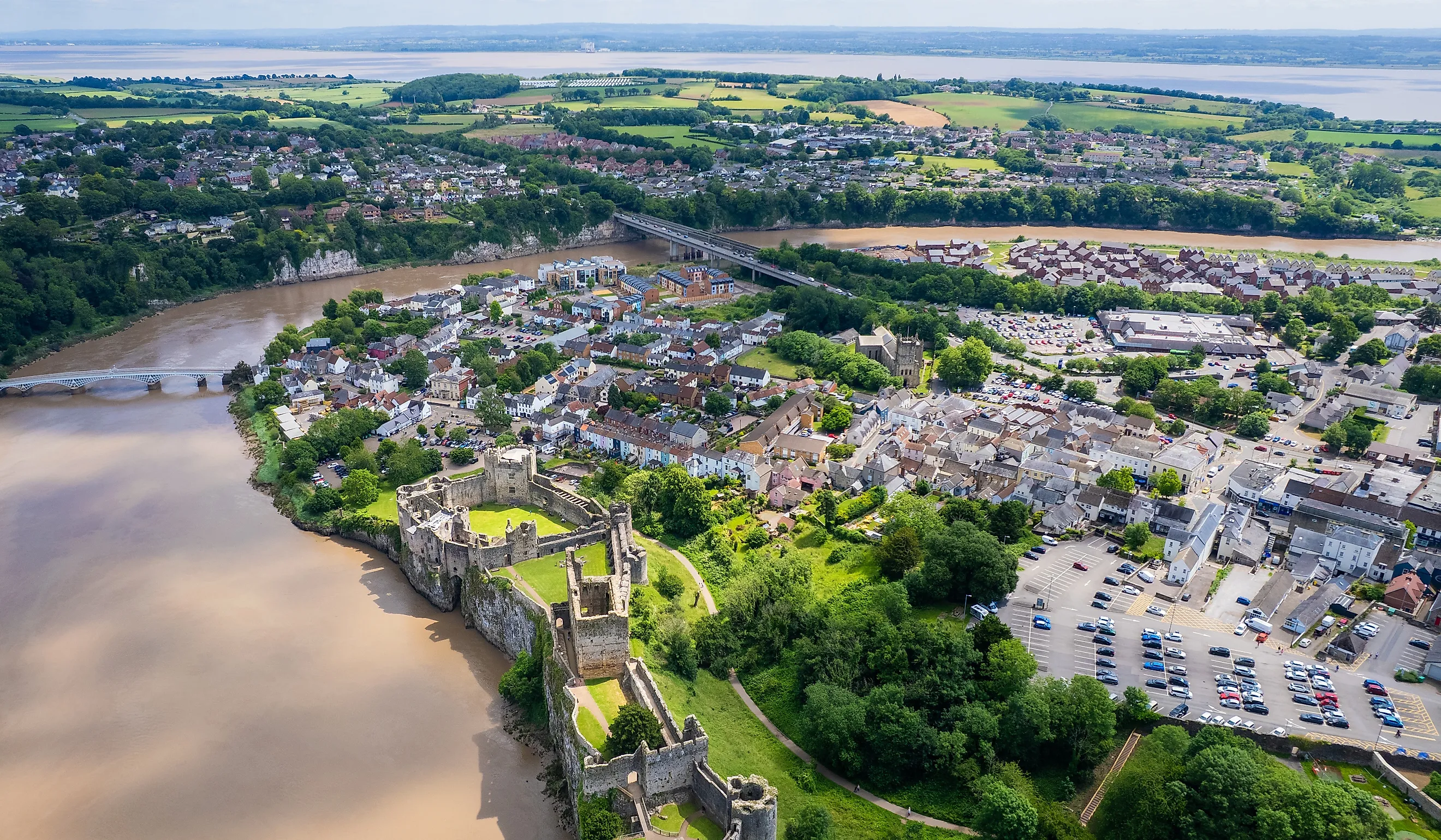 Chepstow and River Wye, South Wales.