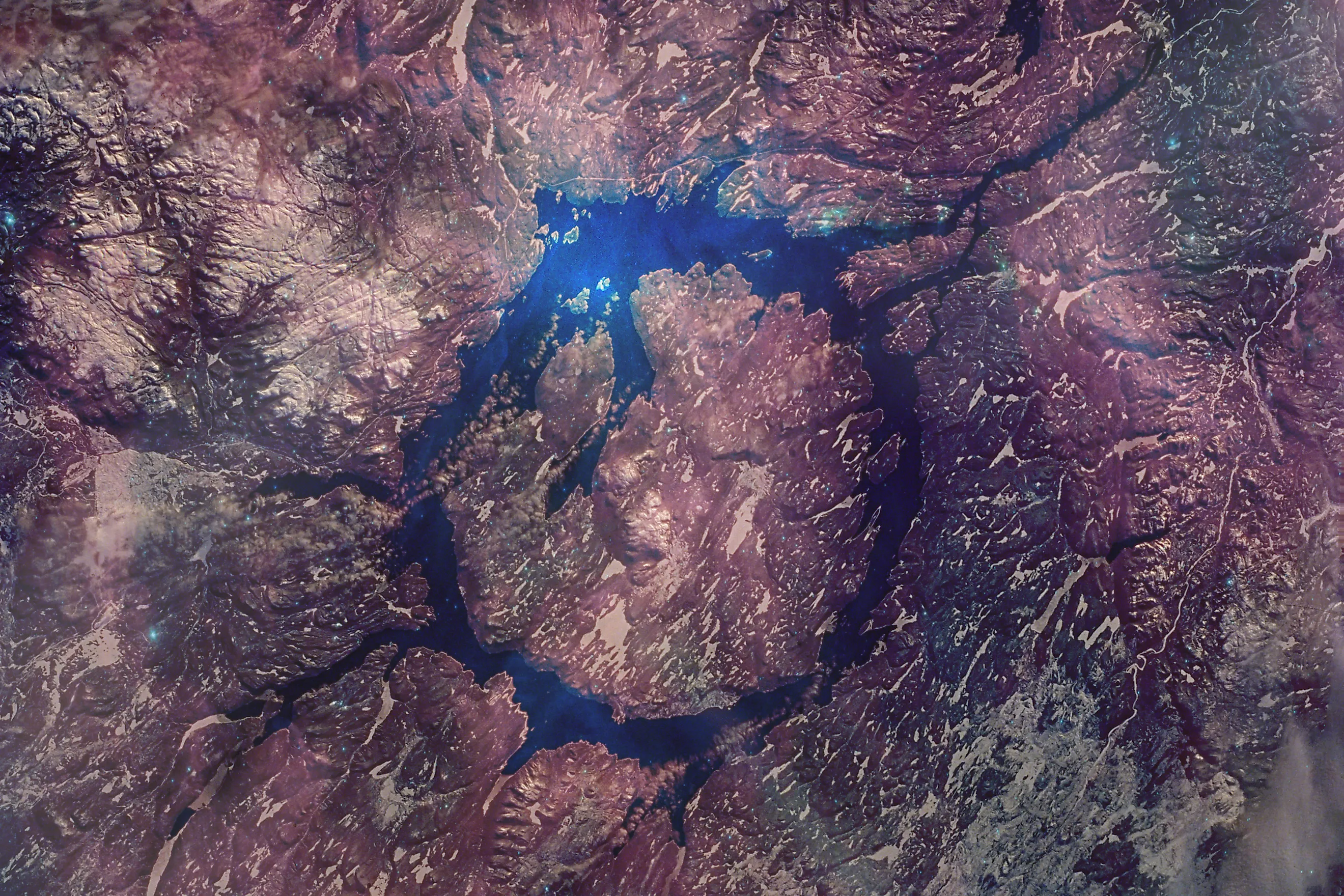 Manicouagan Impact Crater from satellite view.