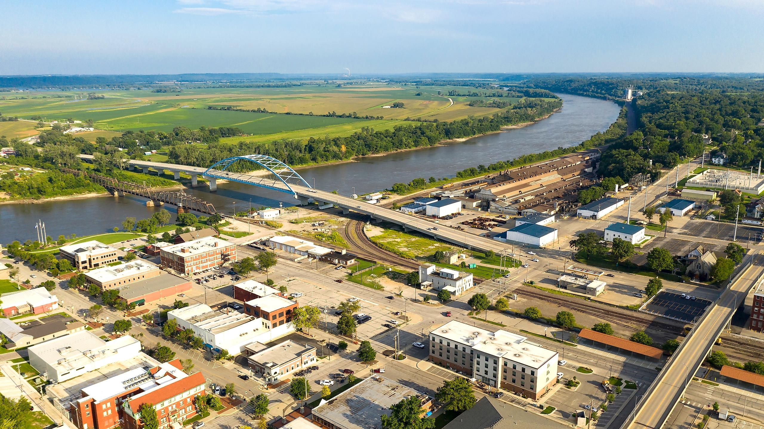 Aerial view of Atchison, Kansas.