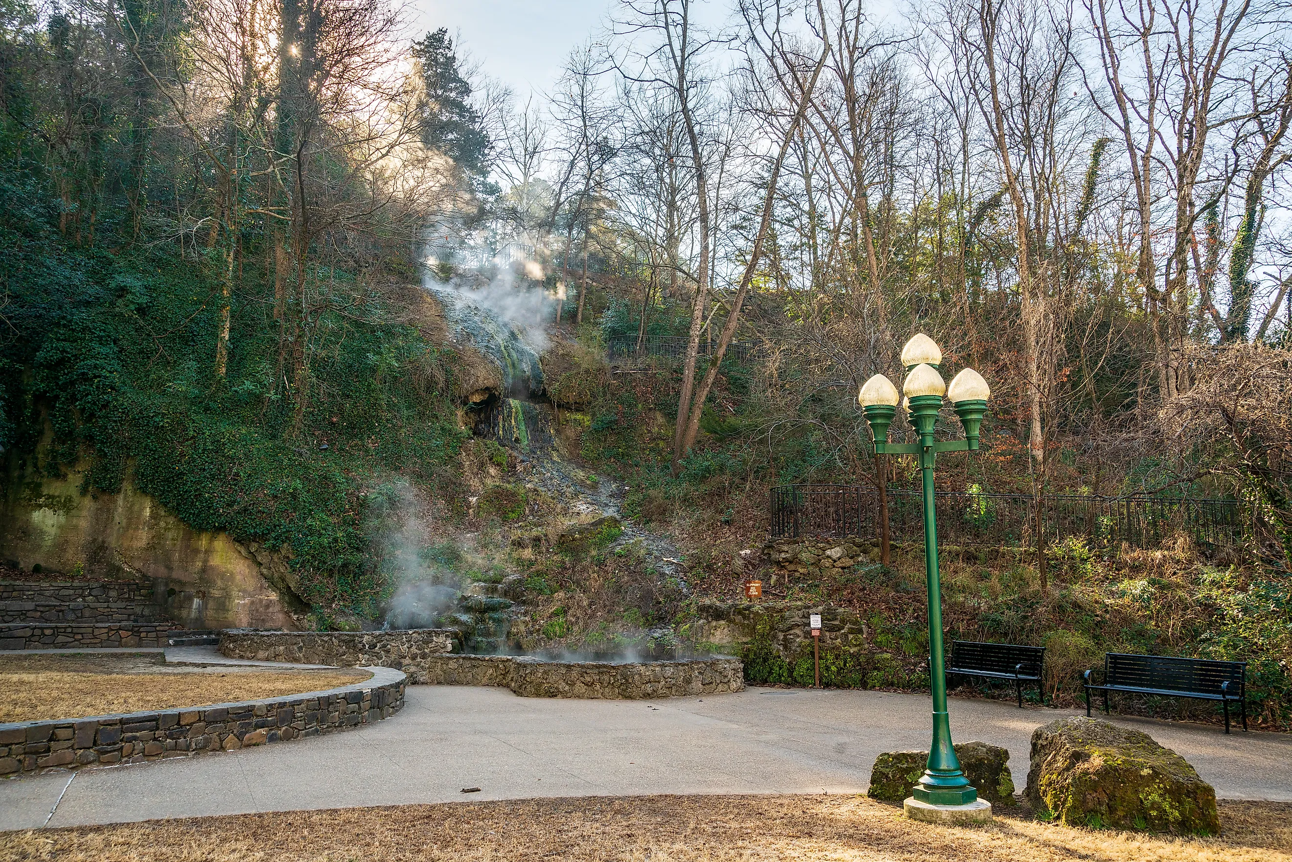 Natural Hot Spring at Hot Springs National Park in Arkansas. 