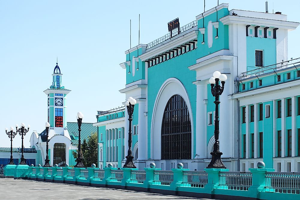 The railway station of Novosibirsk, Siberia's largest city.