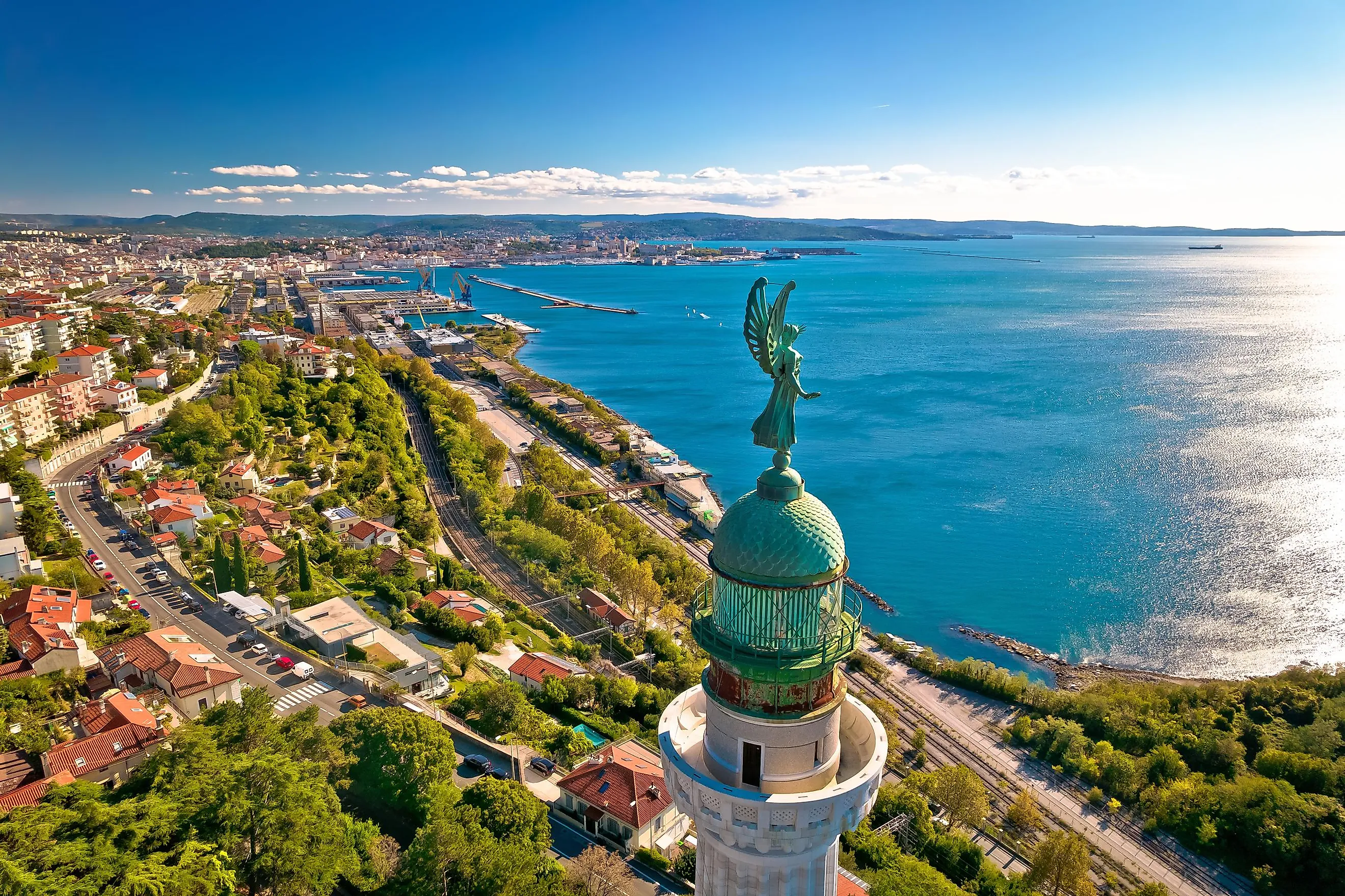 The town of Trieste on the shores of the Gulf of Venice.