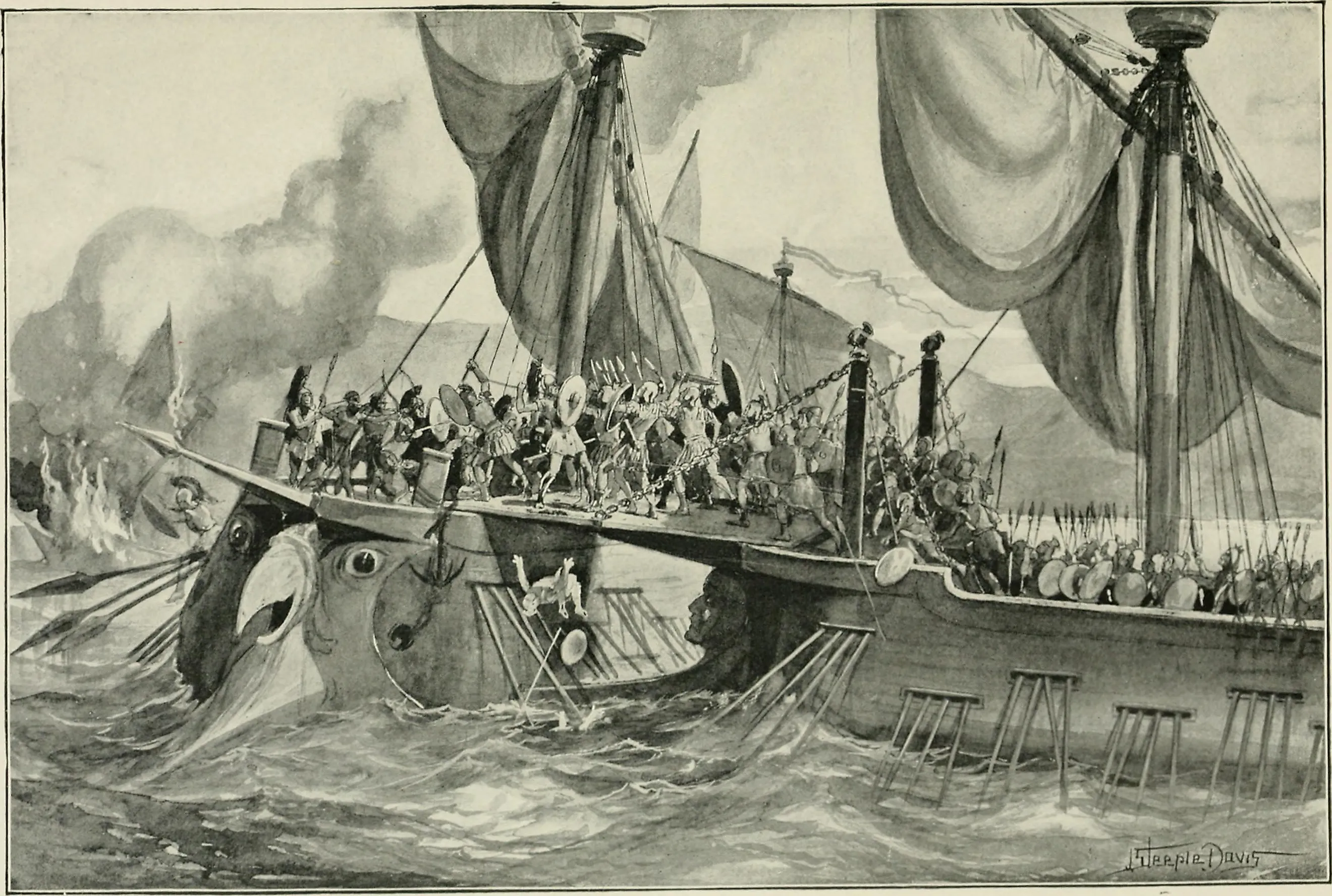 The Battle of Mylae. Credit: Ellis, Edward Sylvester, 1840-1916;Horne, Charles F. (Charles Francis), 1870-1942, No restrictions, via Wikimedia Commons
