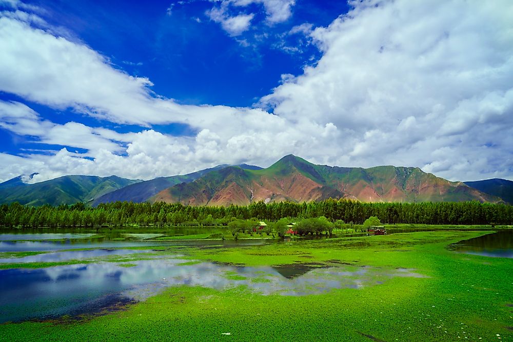 The Tibetan plateau, the largest plateau in the world.