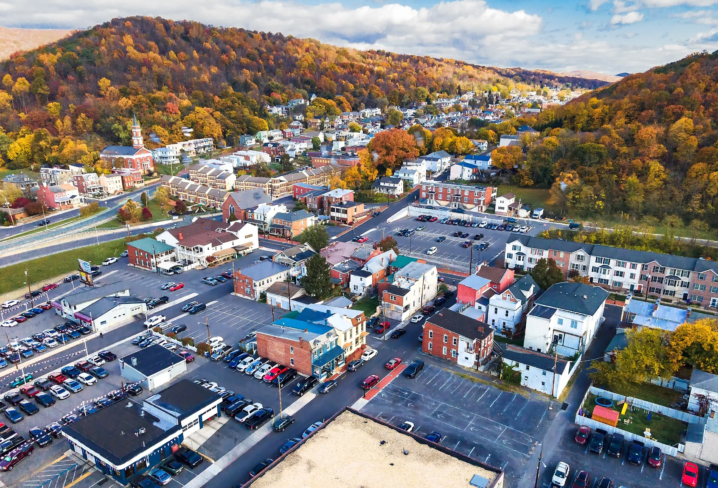 Overlooking Cumberland, Maryland in the fall.