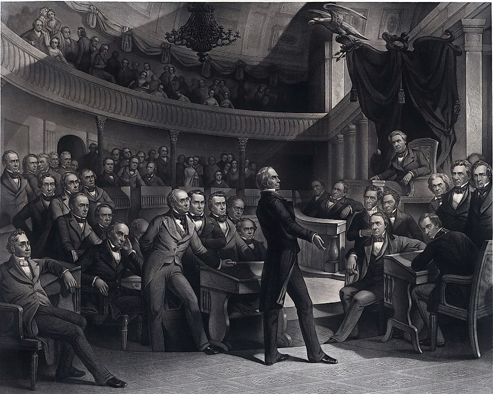 Kentucky Senator Henry Clay addressing the US Senate with his plan, the Compromise of 1850.