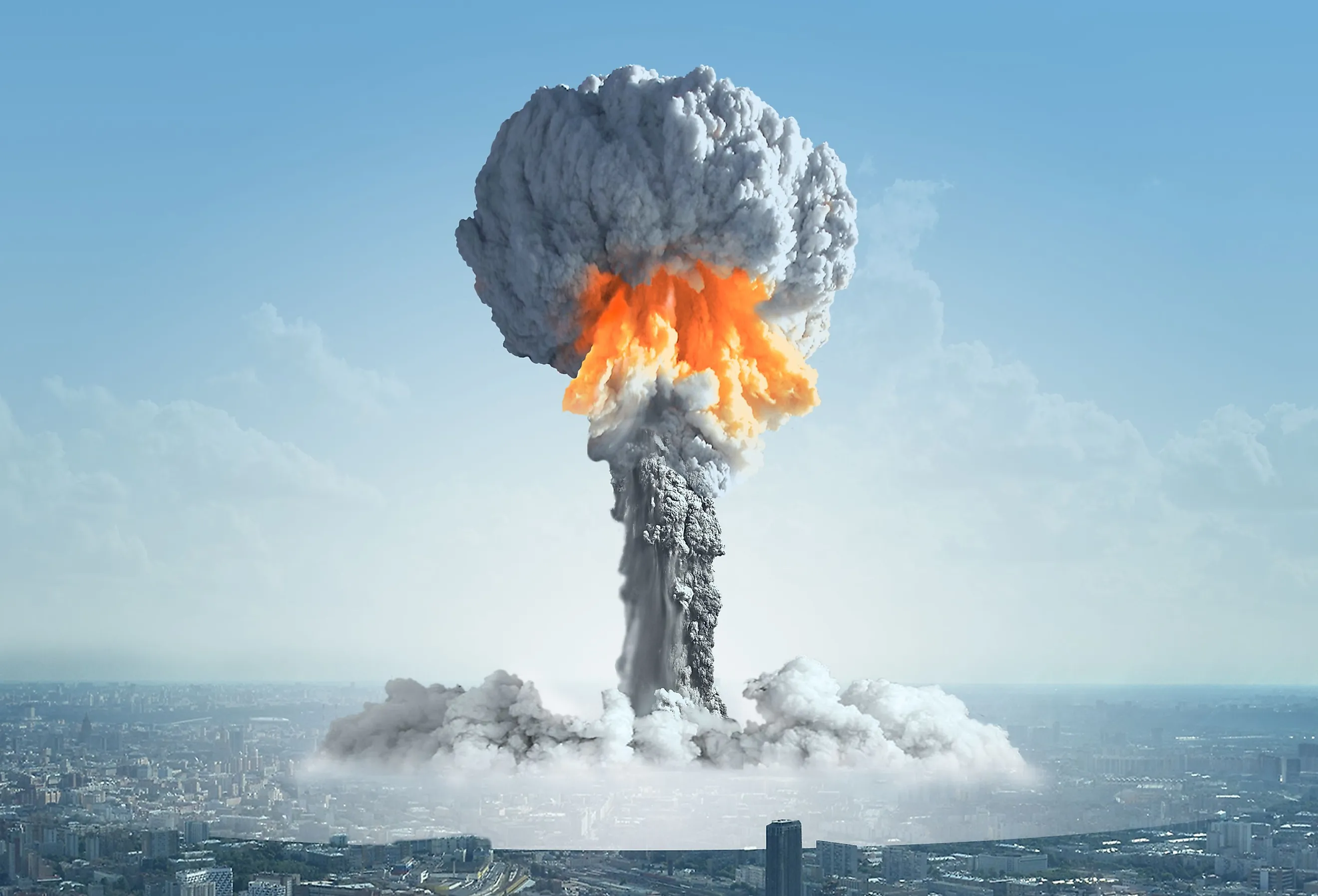 The devastating atomic bombing of a city. Image credit KREML via Shutterstock