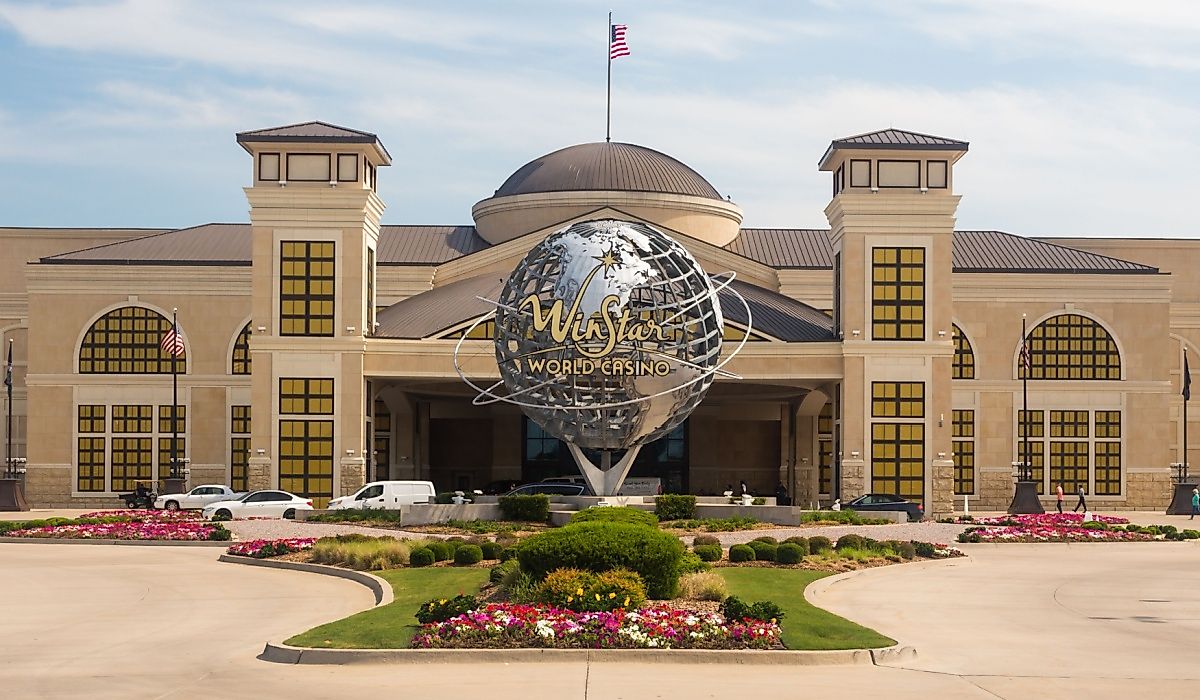 WinStar World Casino and Resort exterior in daytime. Image credit Victoria Ditkovsky via Shutterstock.
