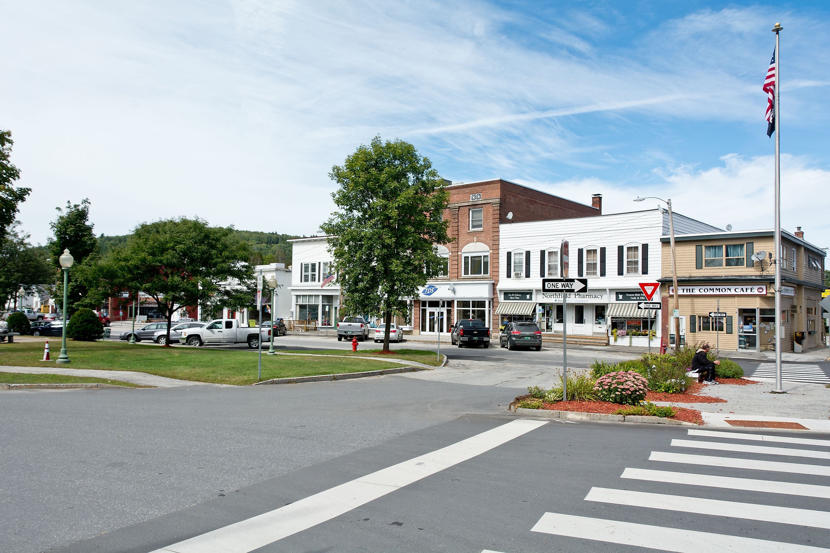 East end of Depot Square, Northfield, Vermont, via ErikaMitchell/ iStock.com