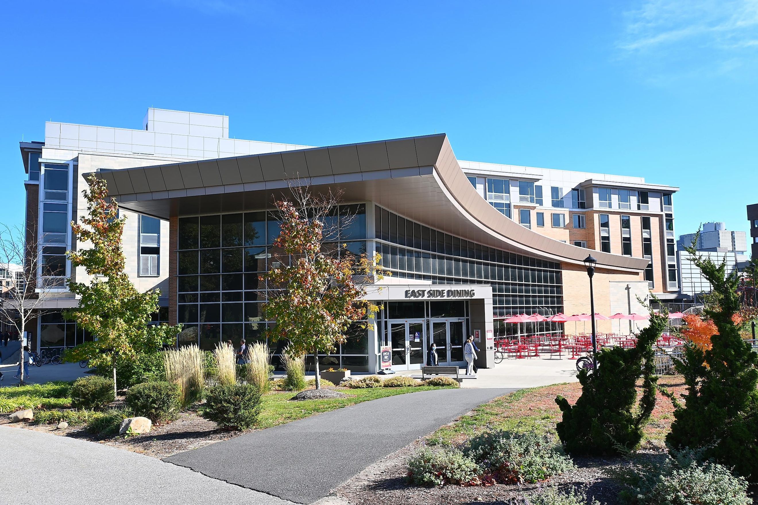 STONY BROOK, NEW YORK - 21 OCT 2022: East Side Dining provides a variety of food , including, Kosher, Halal, Caribbean Cuisine and Vegan options or