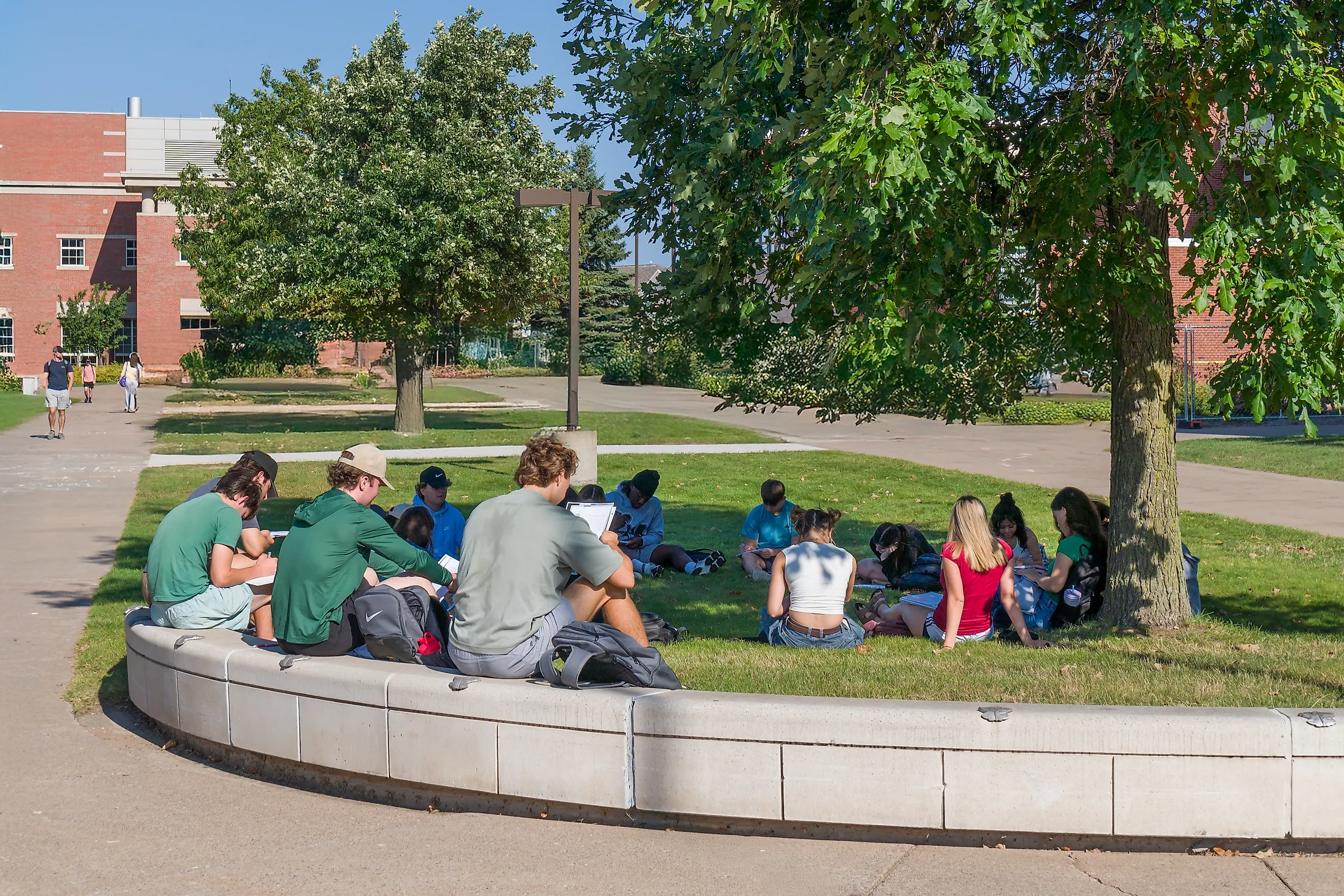 Students in the Northern Michigan University campus in Marquette, Michigan. Ken Wolter / Shutterstock.com.