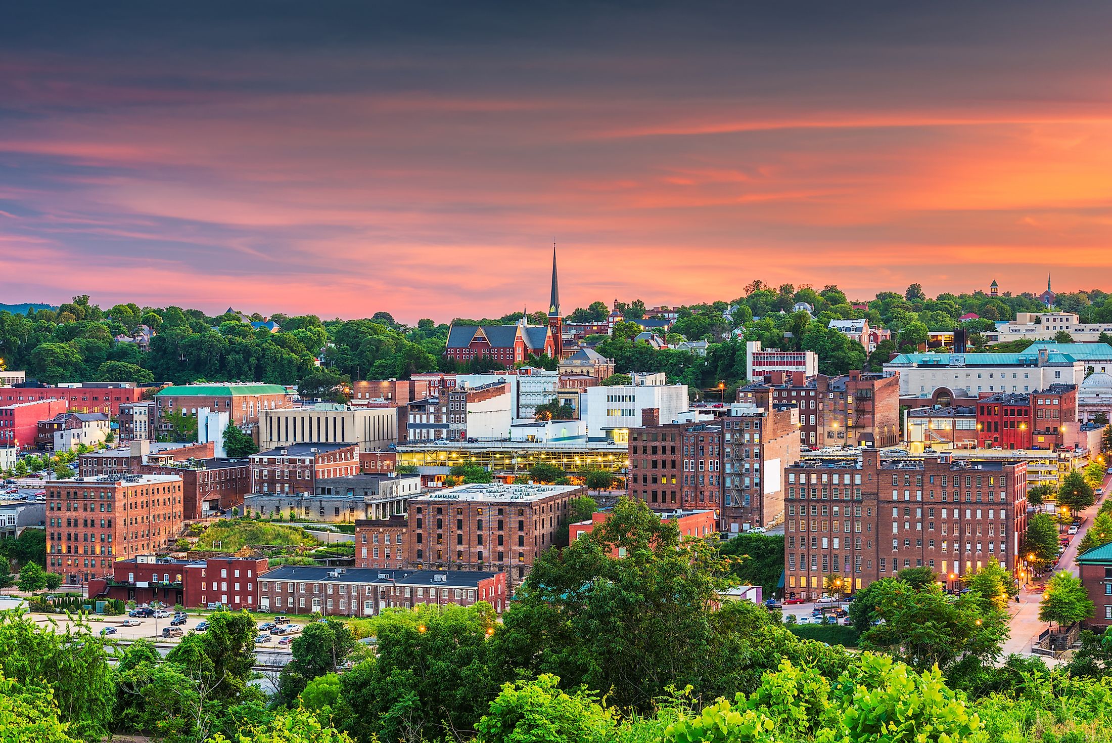 aerial view of lexington in virginia