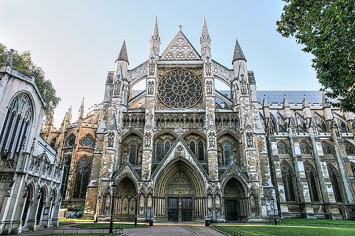 North Entrance to Westminster Abbey in London.