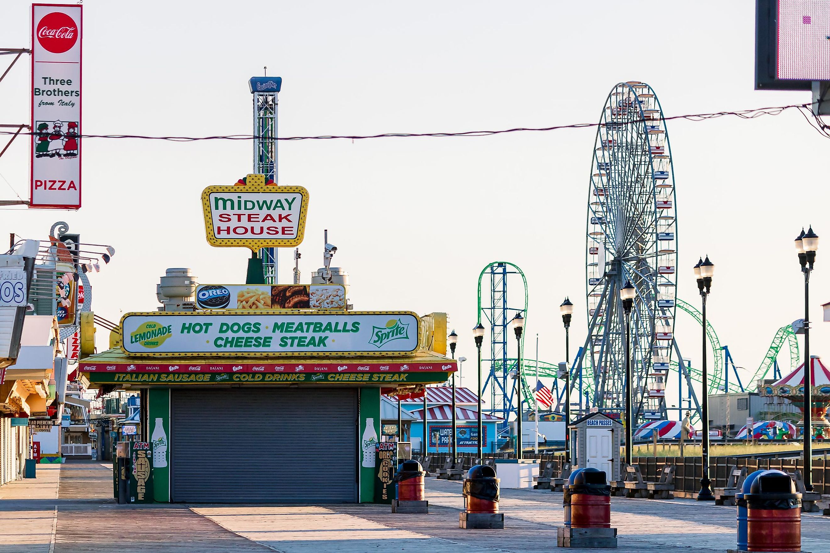 Seaside Heights boardwalk include the amusement park and store.