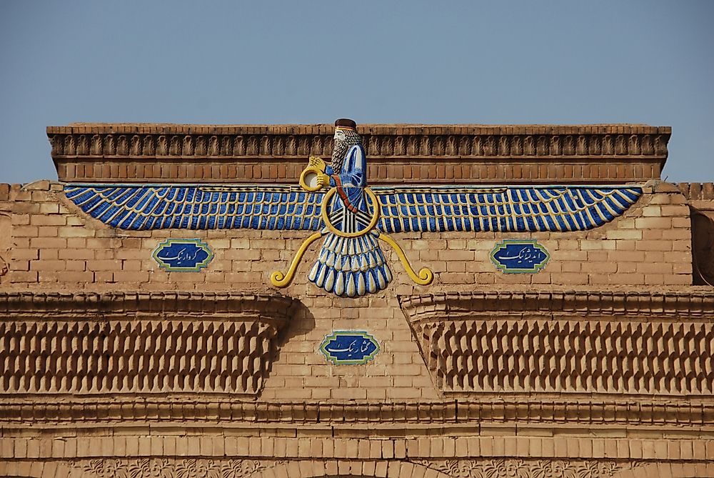 Faravahar, a symbol of Zoroastrianism.