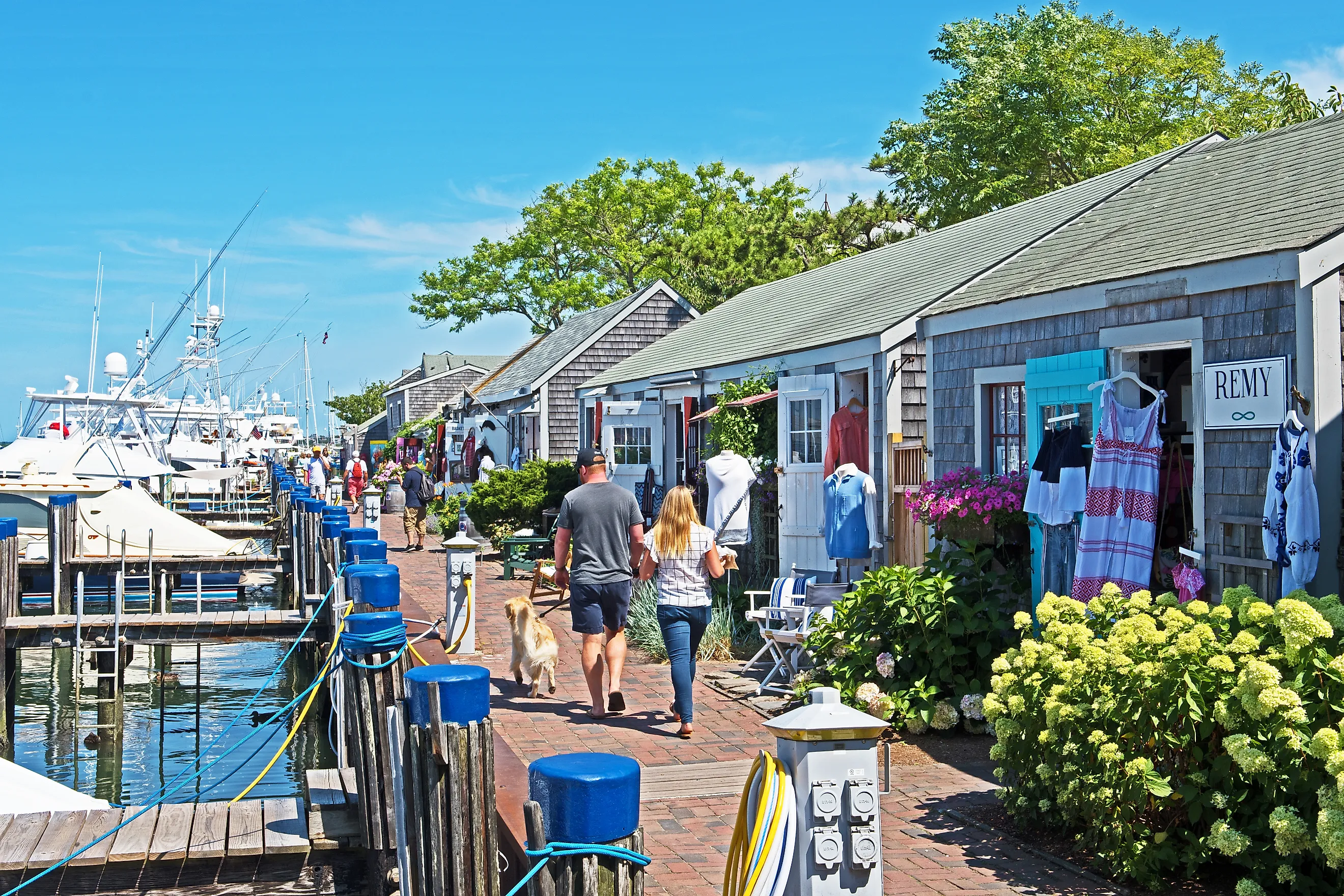 Stores next to the harbor in Nantucket, Massachusetts. (Image credit Mystic Stock Photography via Shutterstock)