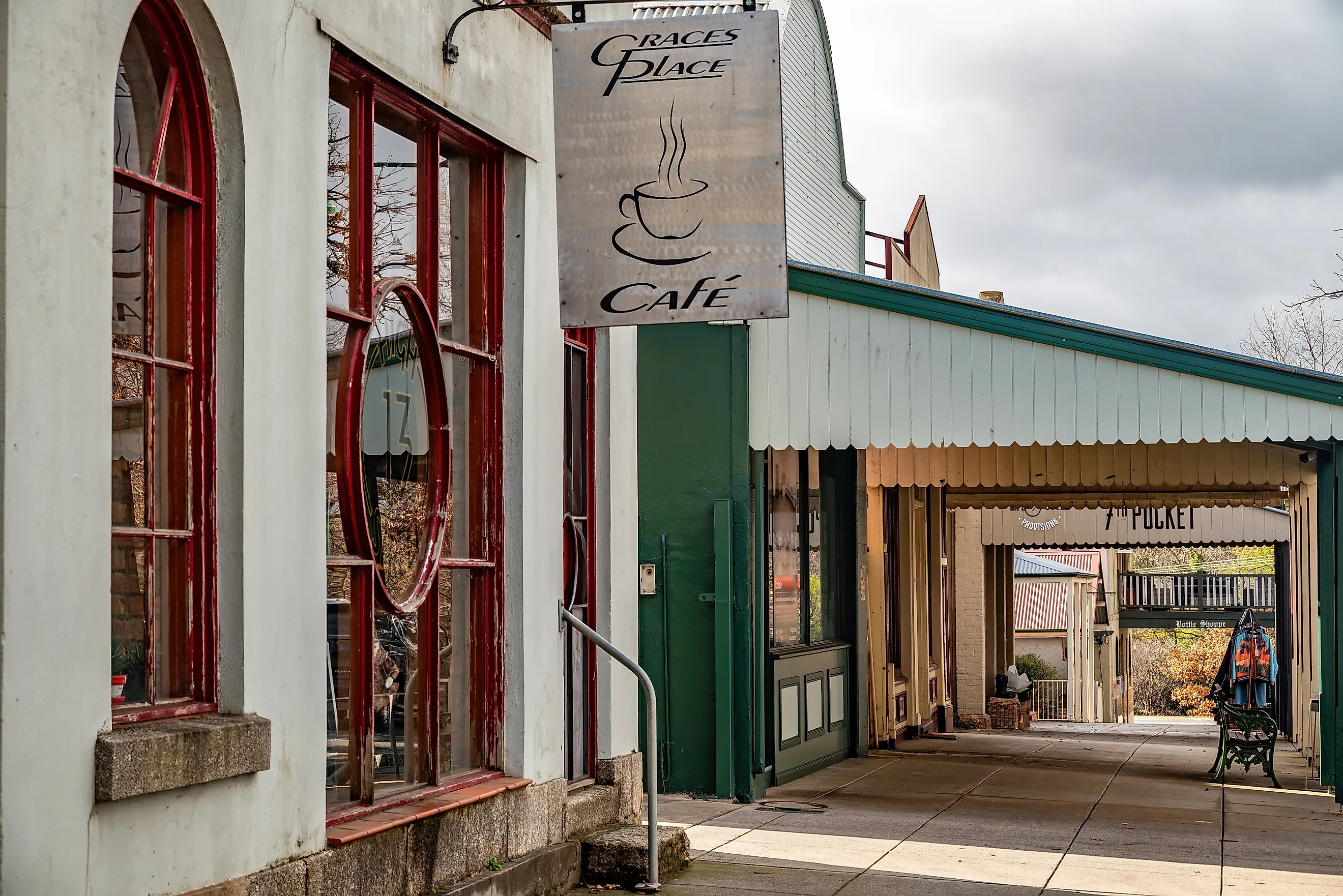 Yackandandah, Victoria, Australia - July 21, 2024: Street scene in the historic northern Victorian goldfields town of Yackandandah, where the main street is heritage listed.Paul Harding 00 via Shutterstock