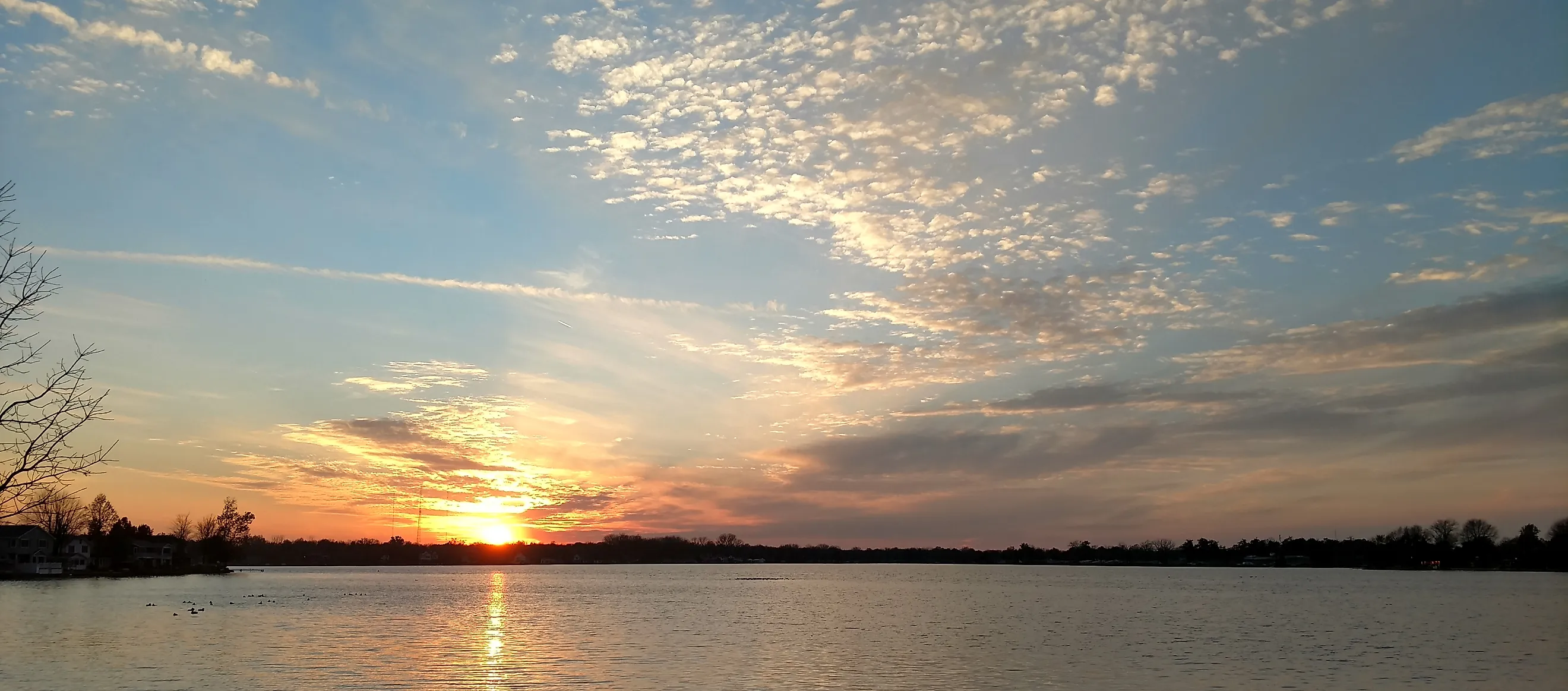 Winona Lake sunset in indiana.