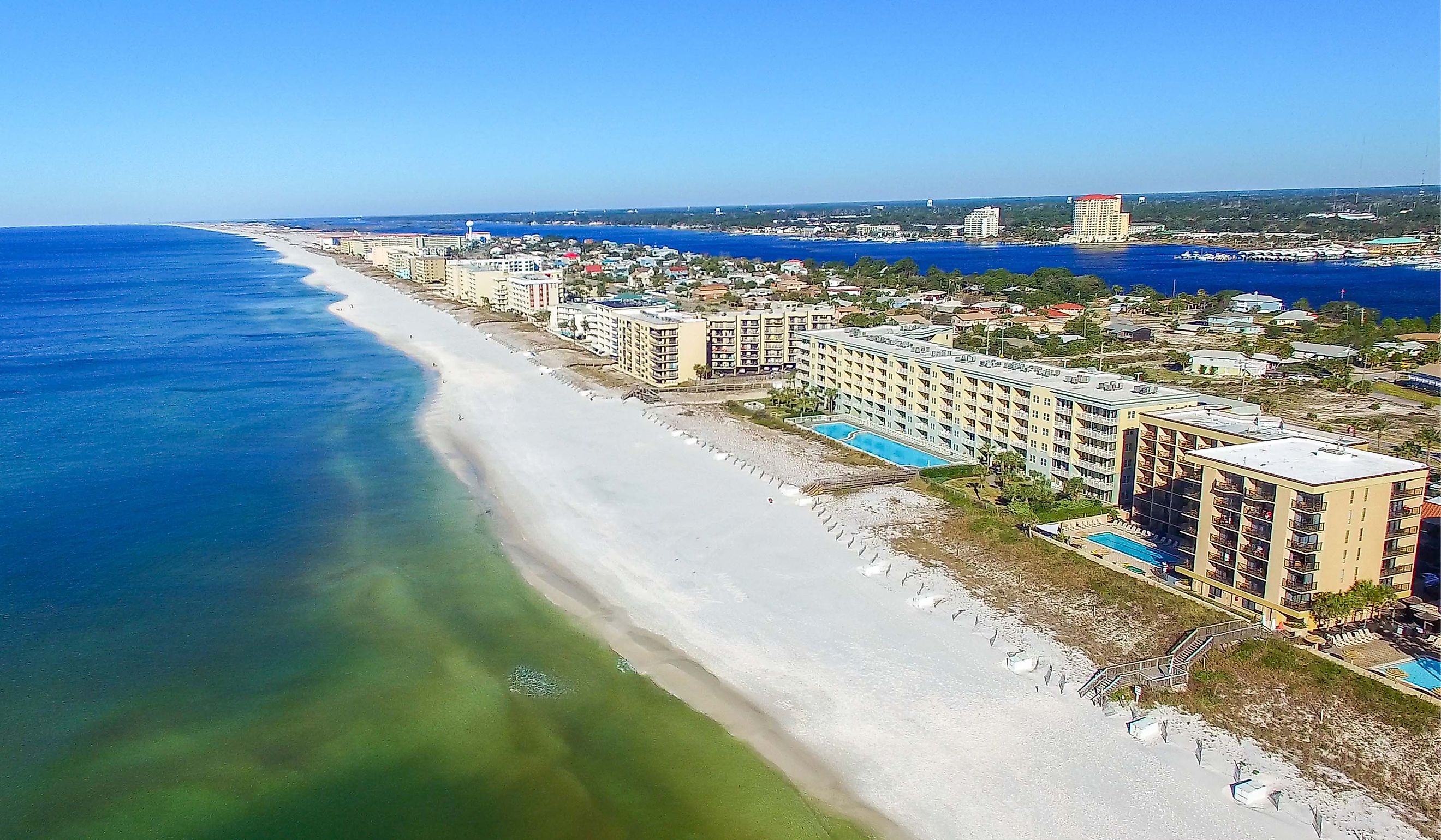 Aerial view of Fort Walton Beach, Florida.