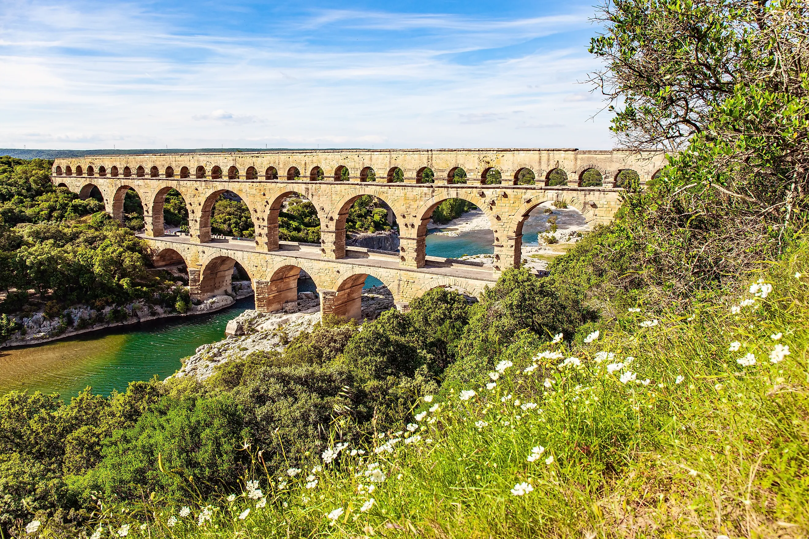 The Pont du Gard is the tallest Roman aqueduct in France.