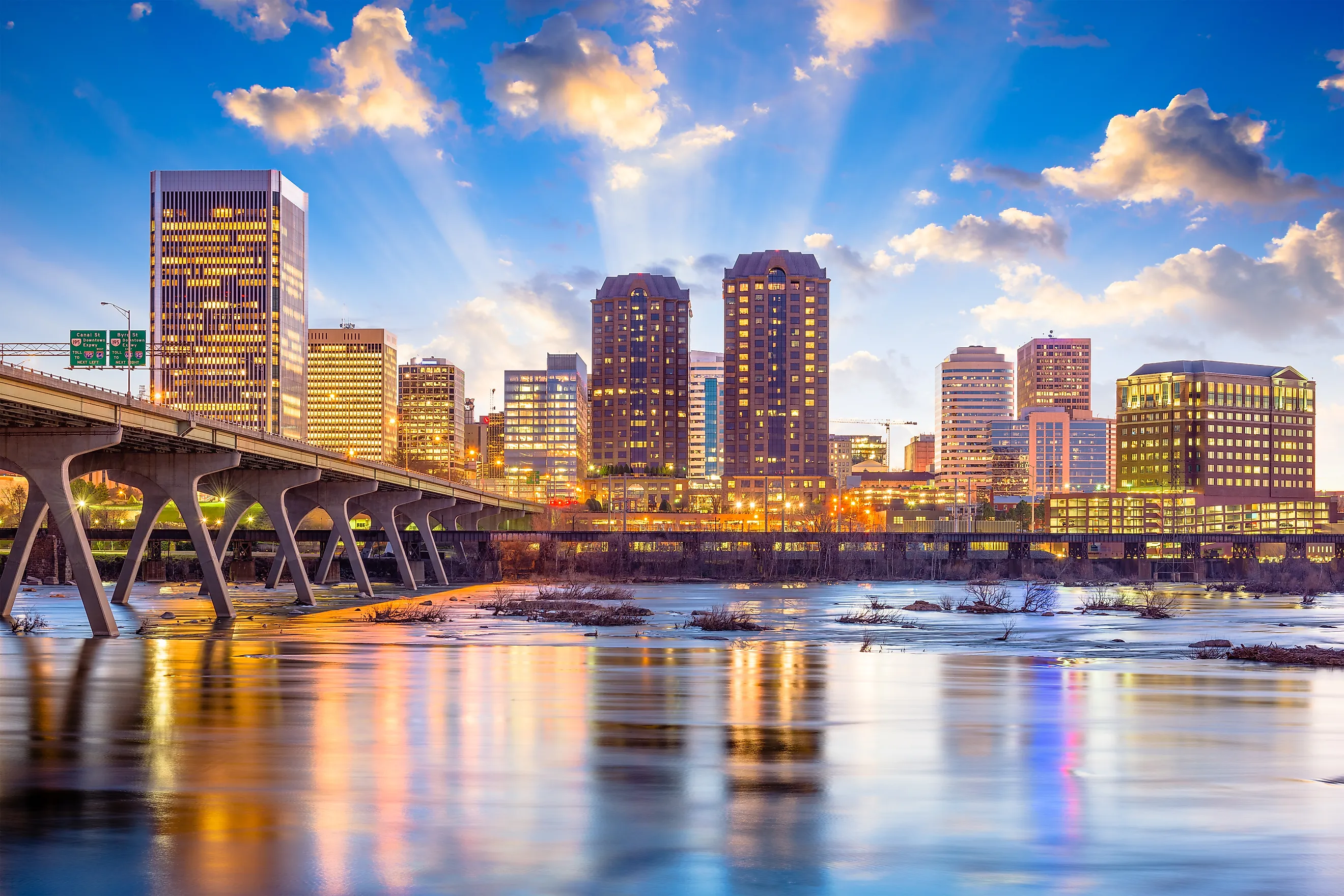 Downtown Virginia's Skyline, USA from the James River