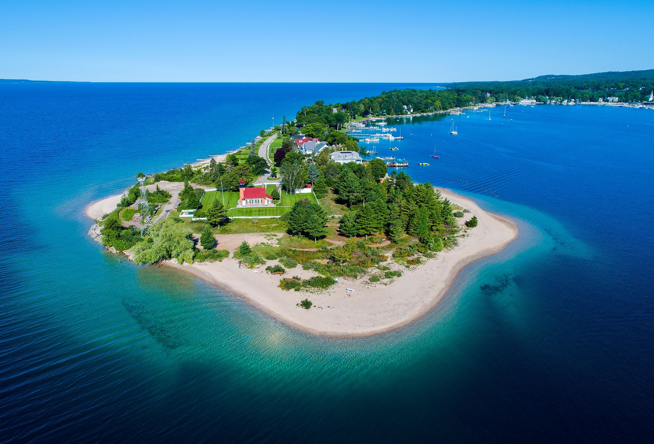 Little Traverse Bay Lighthouse in Harbor Springs, Michigan. Image credit Dennis MacDonald via Shutterstock