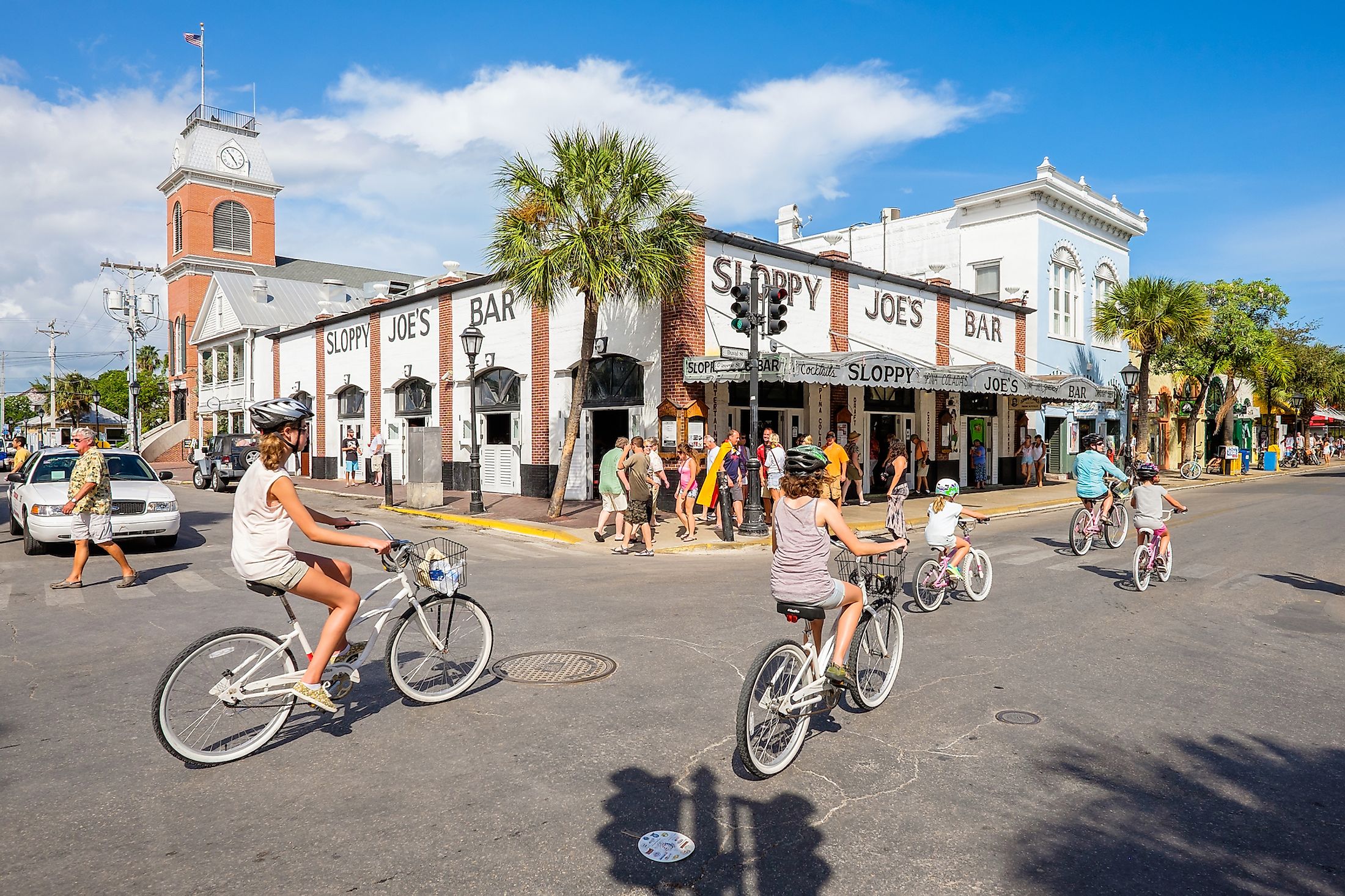 The historic and popular Sloppy Joe's Bar on Duval Street in downtown Key West. Editorial credit: Fotoluminate LLC / Shutterstock.com