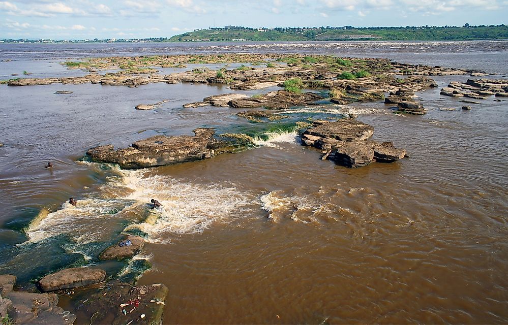 Rapids along the Congo River near Brazzaville, Republic of the Congo.