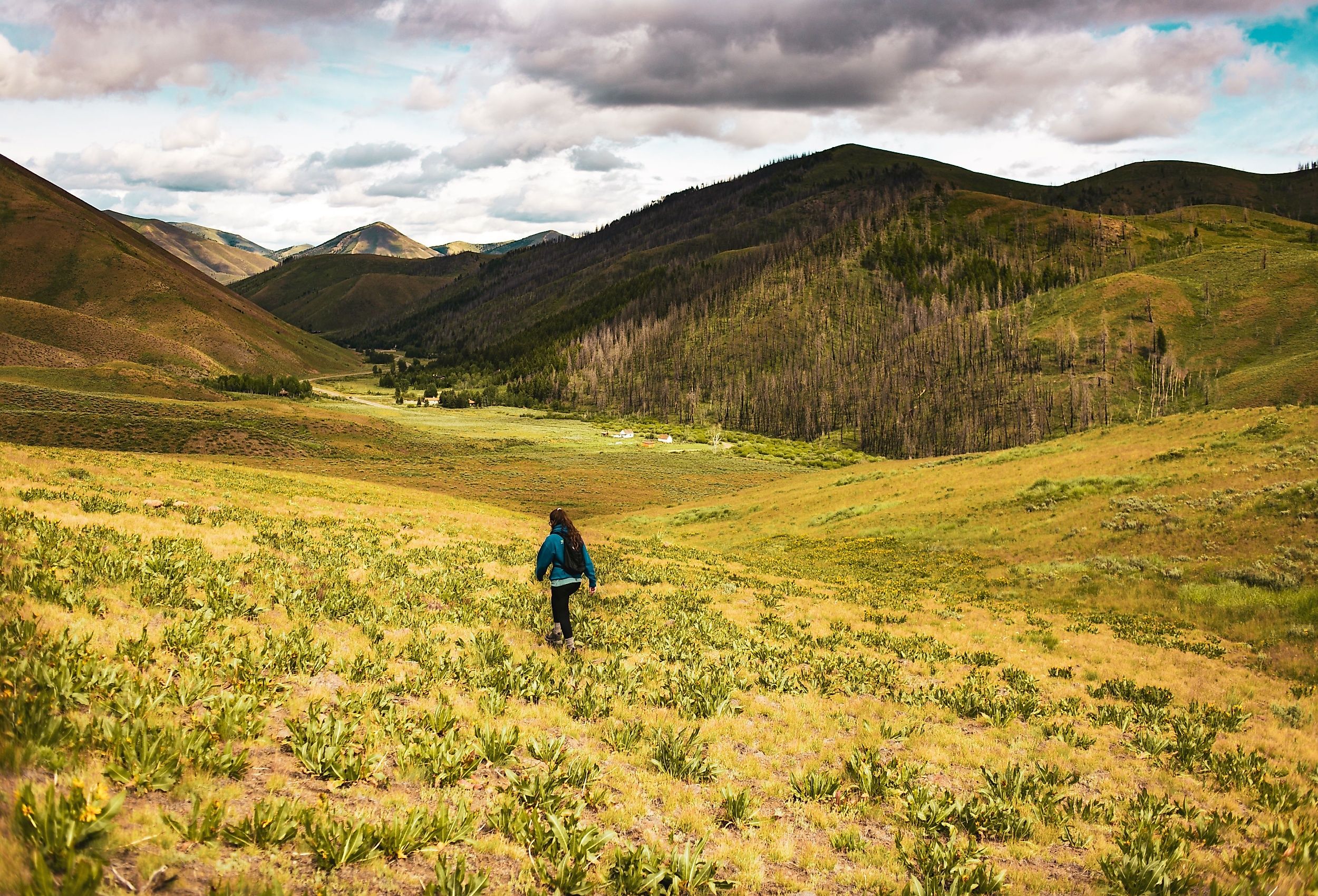 Woman hiking in Hailey, Idaho.