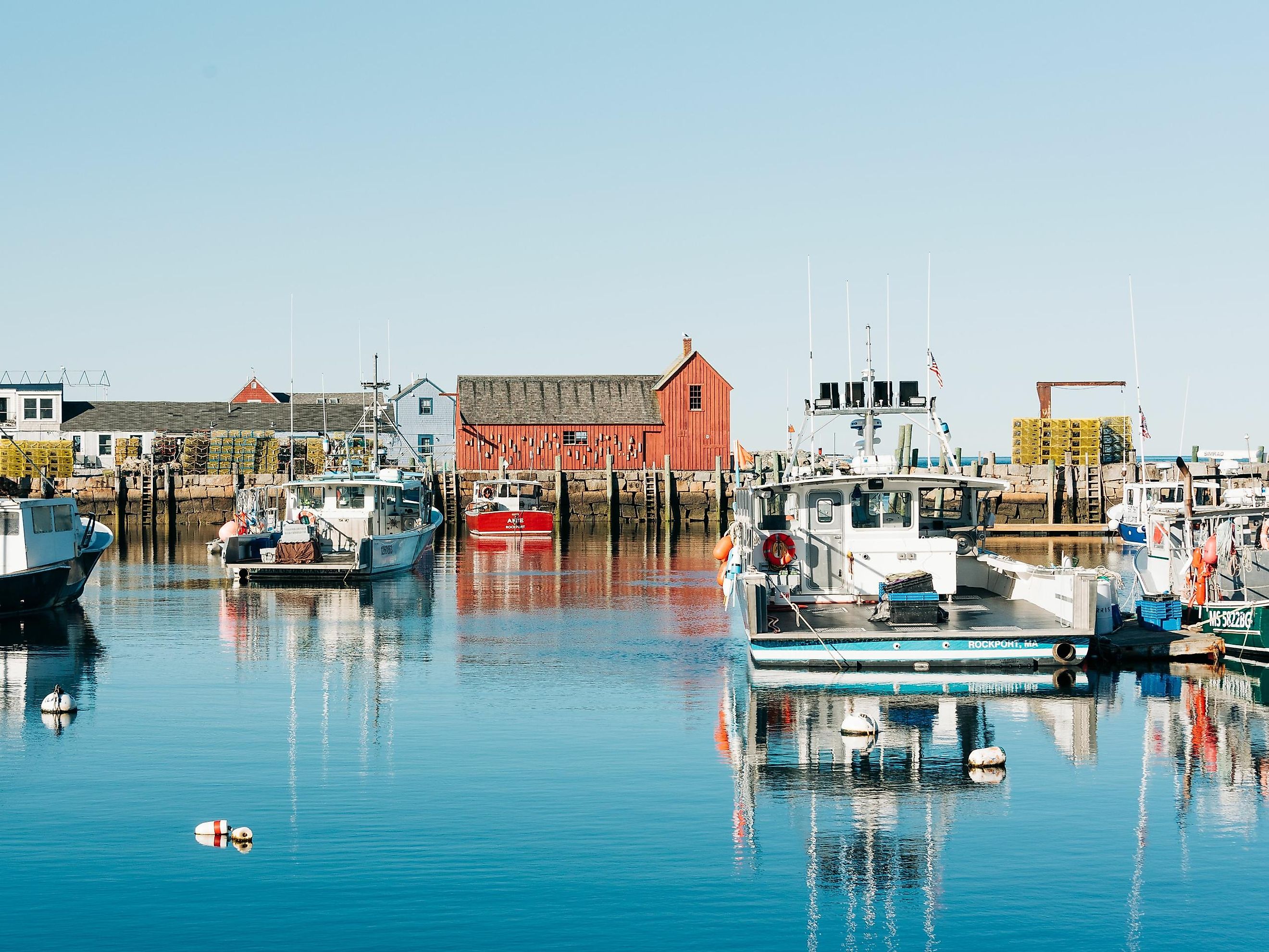 boats in the water in Rockport, Massachusetts