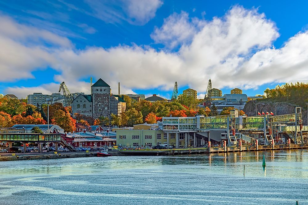 The Port of Turku, Finland. Finland is on the list of the world's least fragile states.