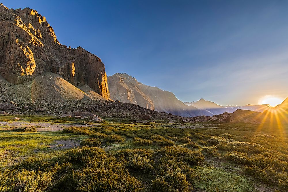 The Andes, the most prominent and most well-known mountain range in South America.