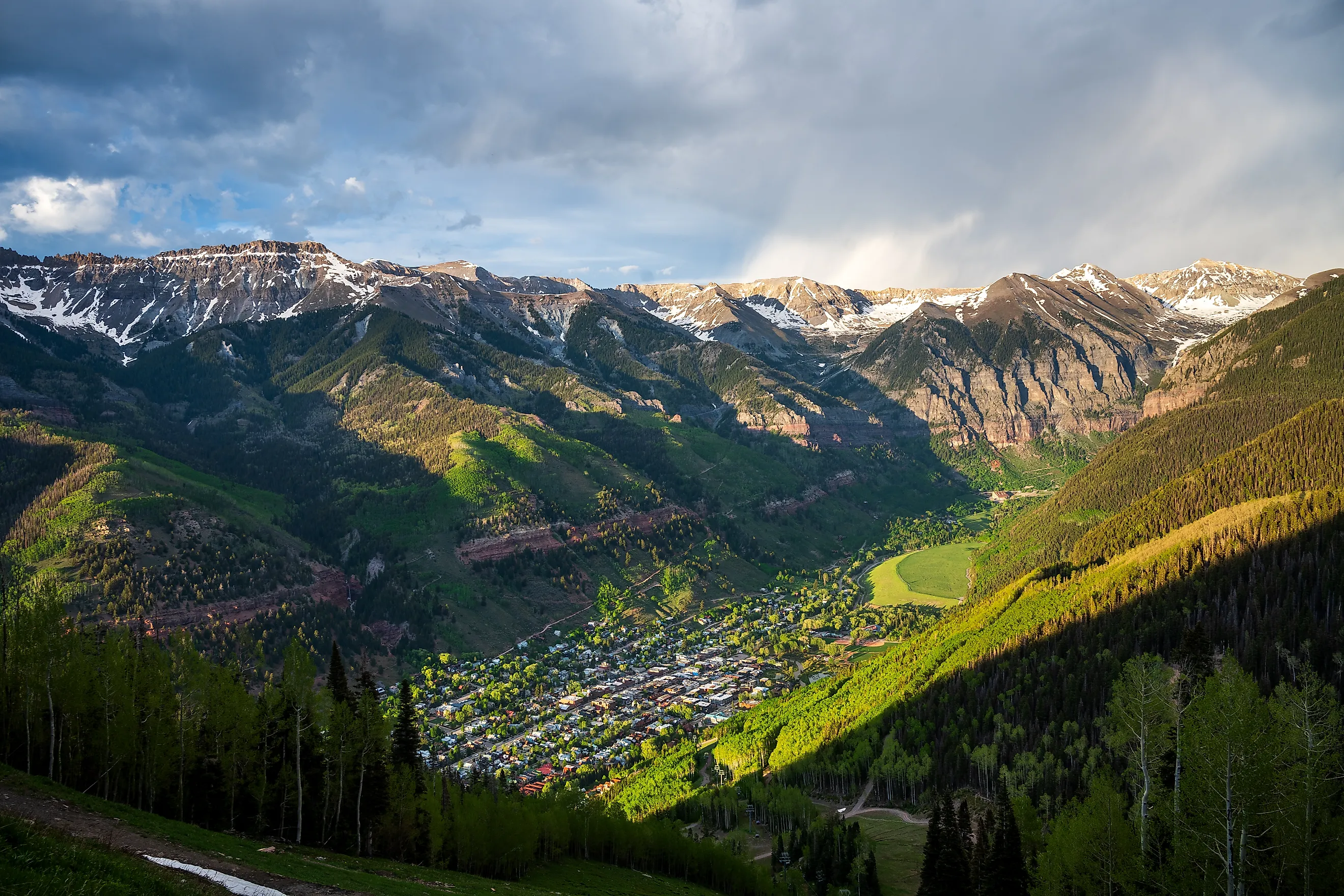 Telluride Colorado Landscape with Passing Summer Rain Storm