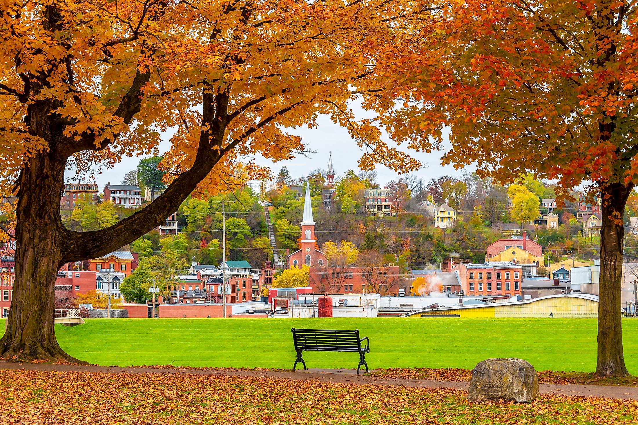 Gorgeous fall colors in Galena, Illinois.