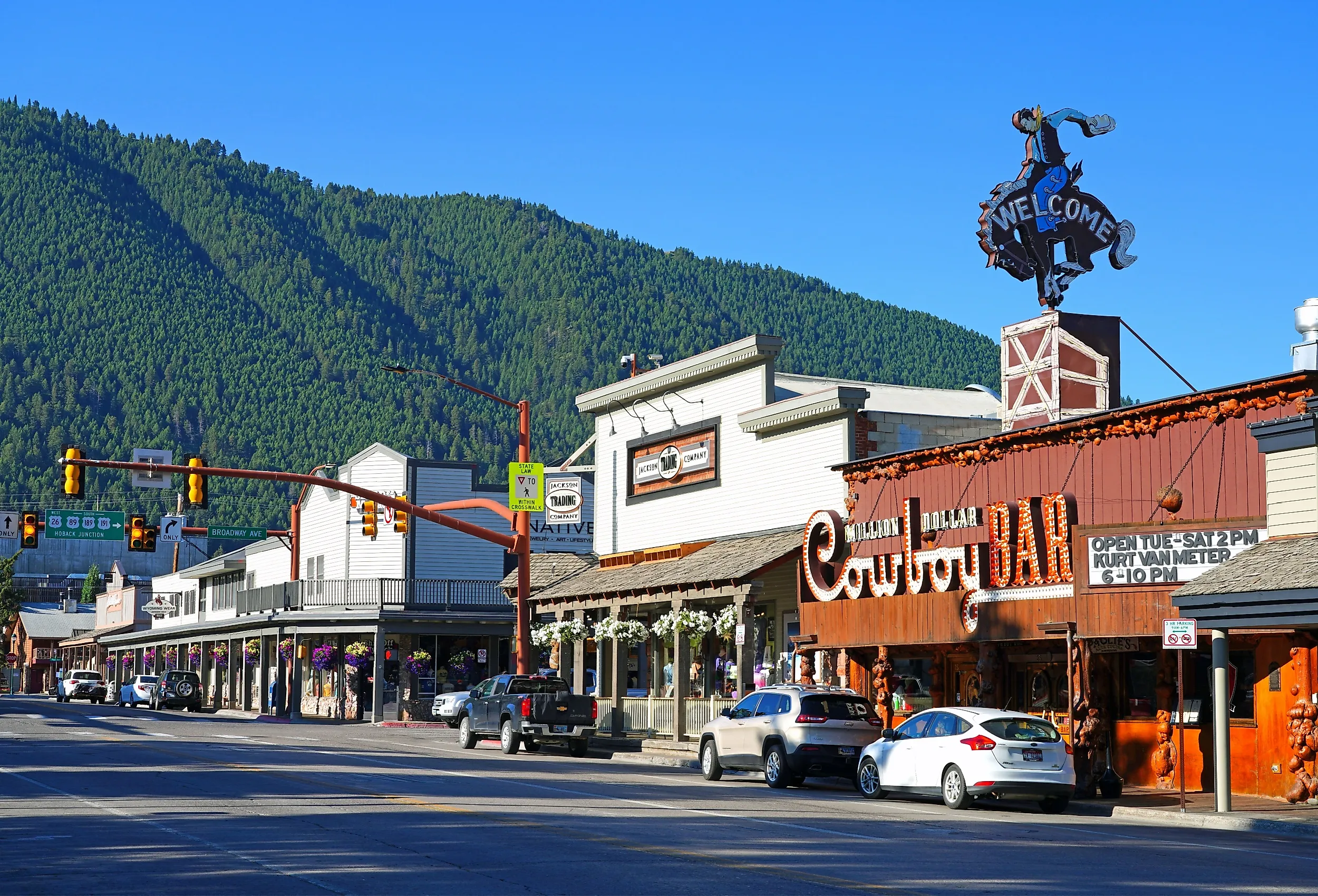 View of the Western town of Jackson Hole, Wyoming, United States.Image credit EQRoy via Shutterstock.