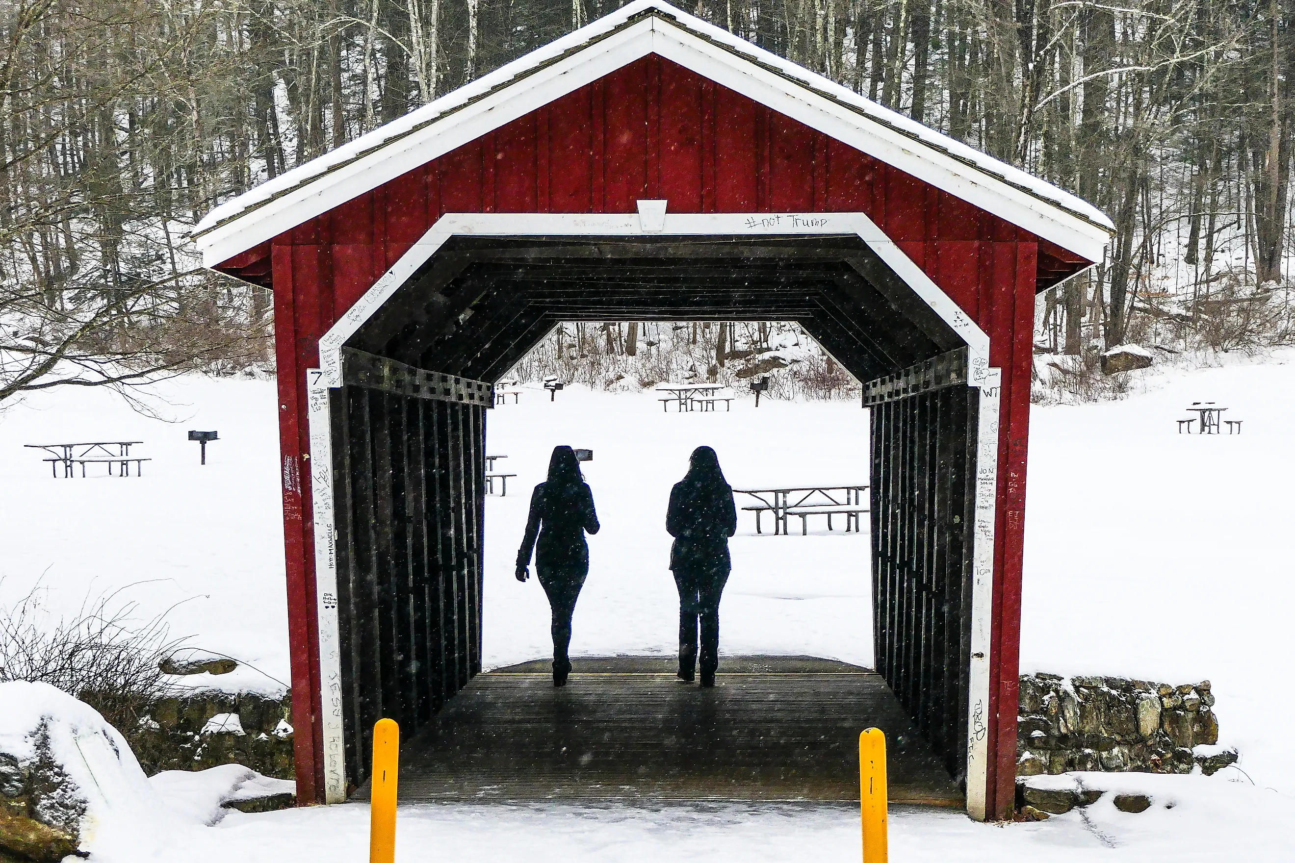 Kent Falls State Park near Kent, Connecticut, in winter.