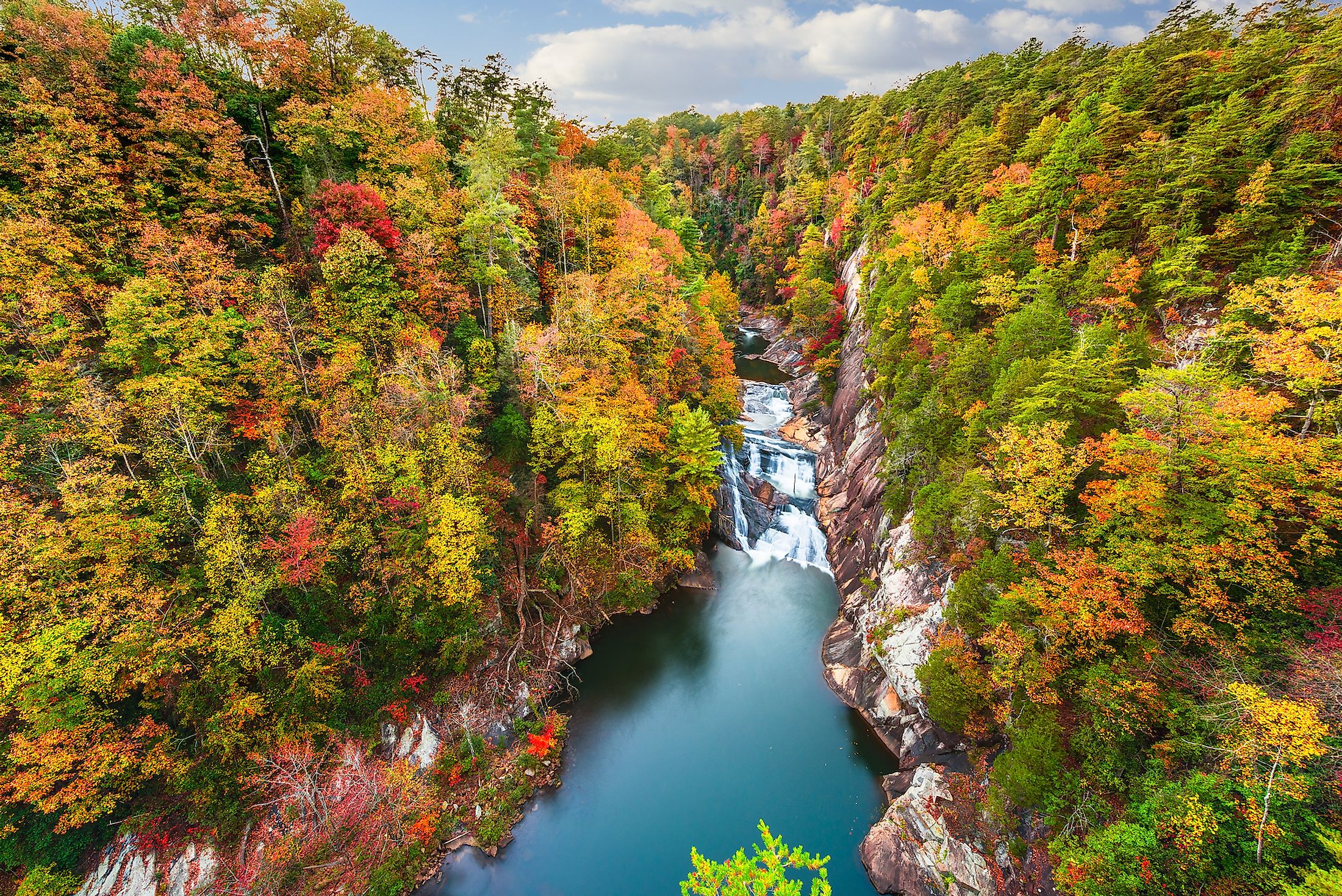 Gorgeous fall colors at the Tallulah Gorge State Park.