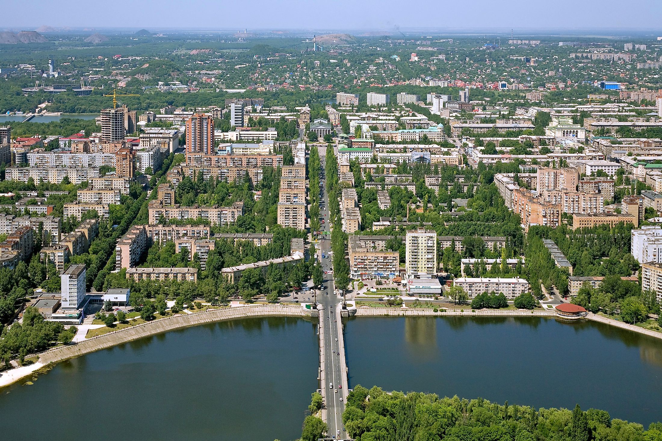 Aerial view of Donetsk city.