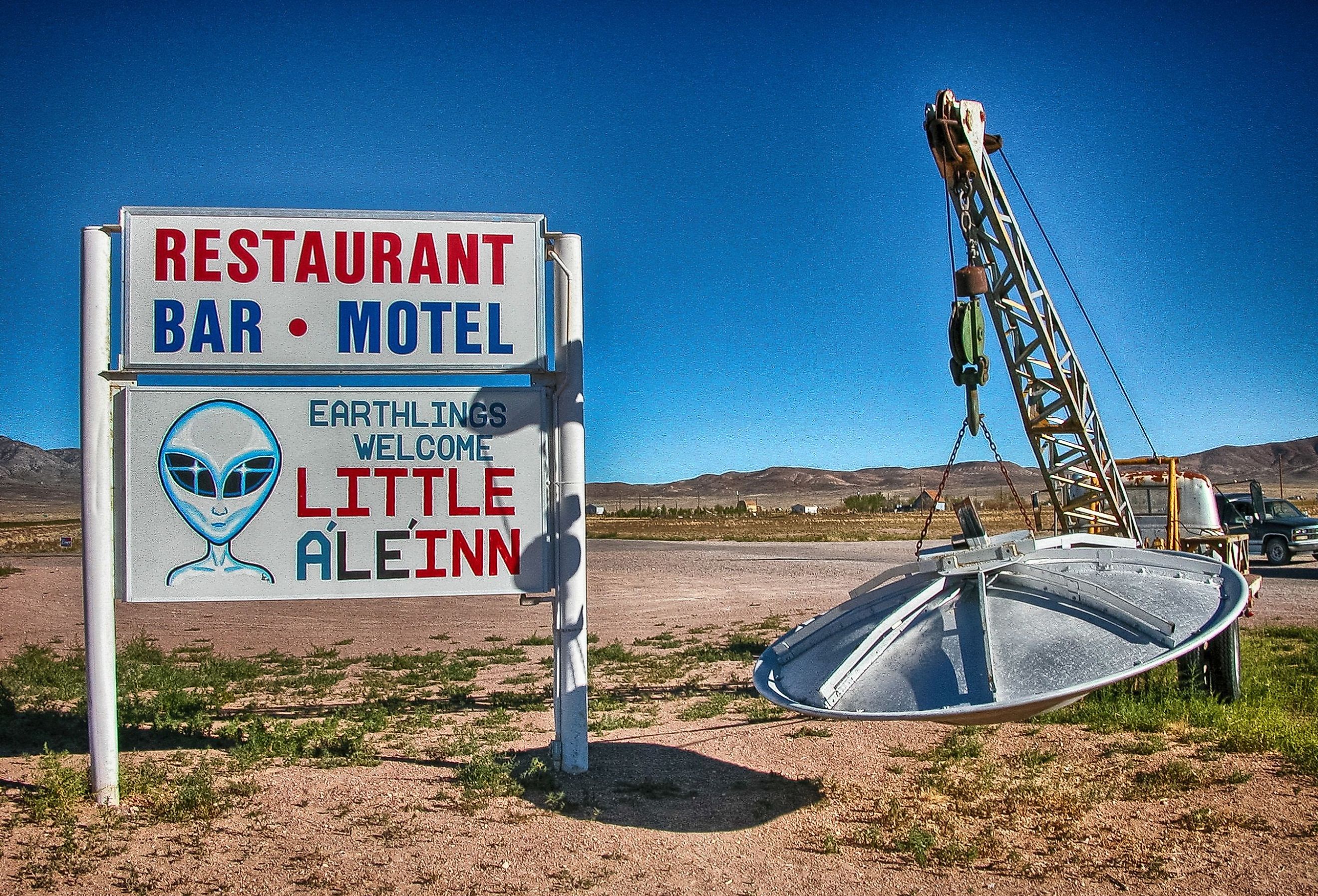 Restaurant and gift shop near Area 51 in Rachel, Nevada. Image credit GagliardiPhotography via Shutterstock