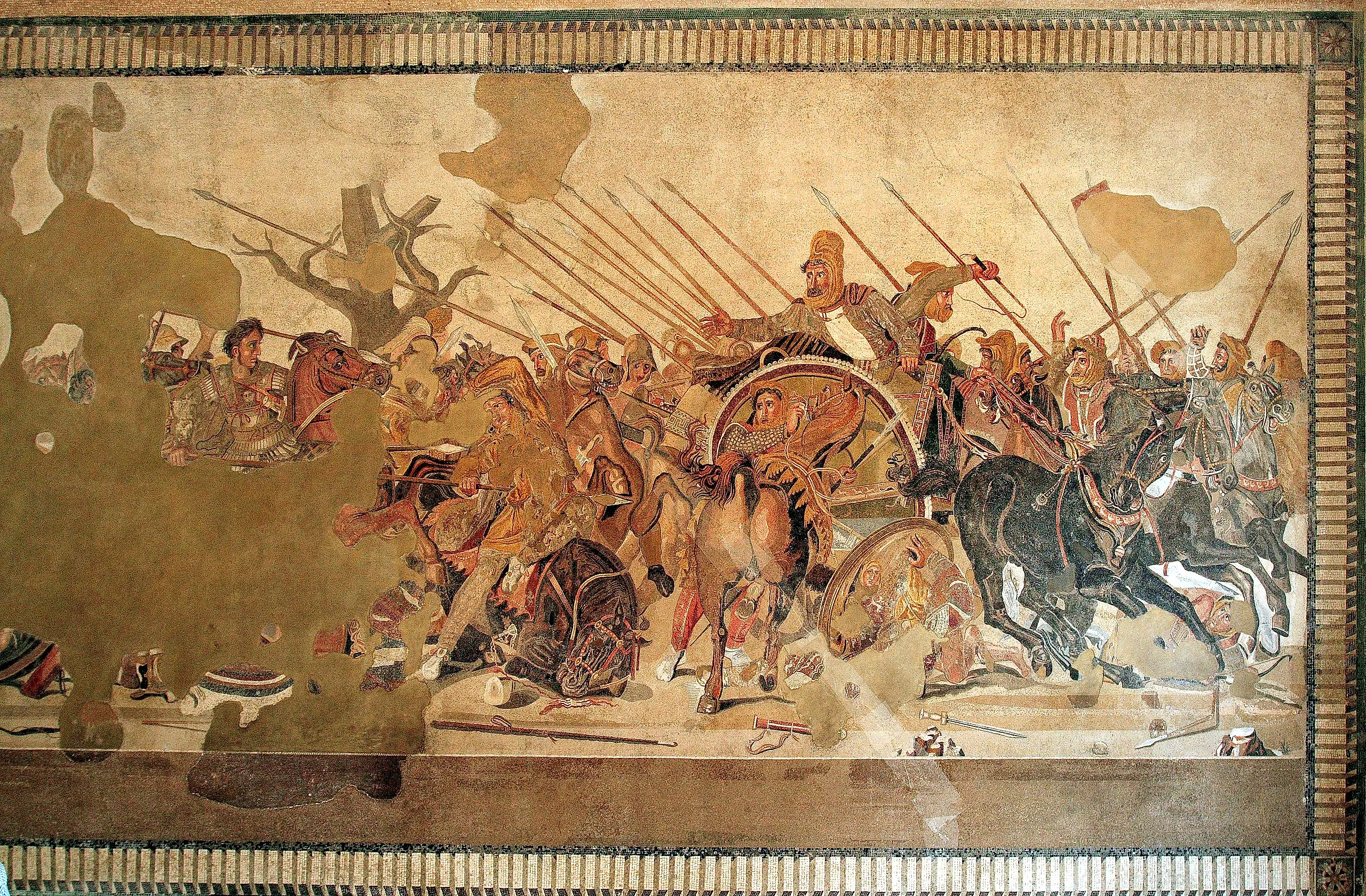 A battle scene depicting Alexander the Great's army using the sarissa. Image credit: Magrippa via Wikimedia Commons.