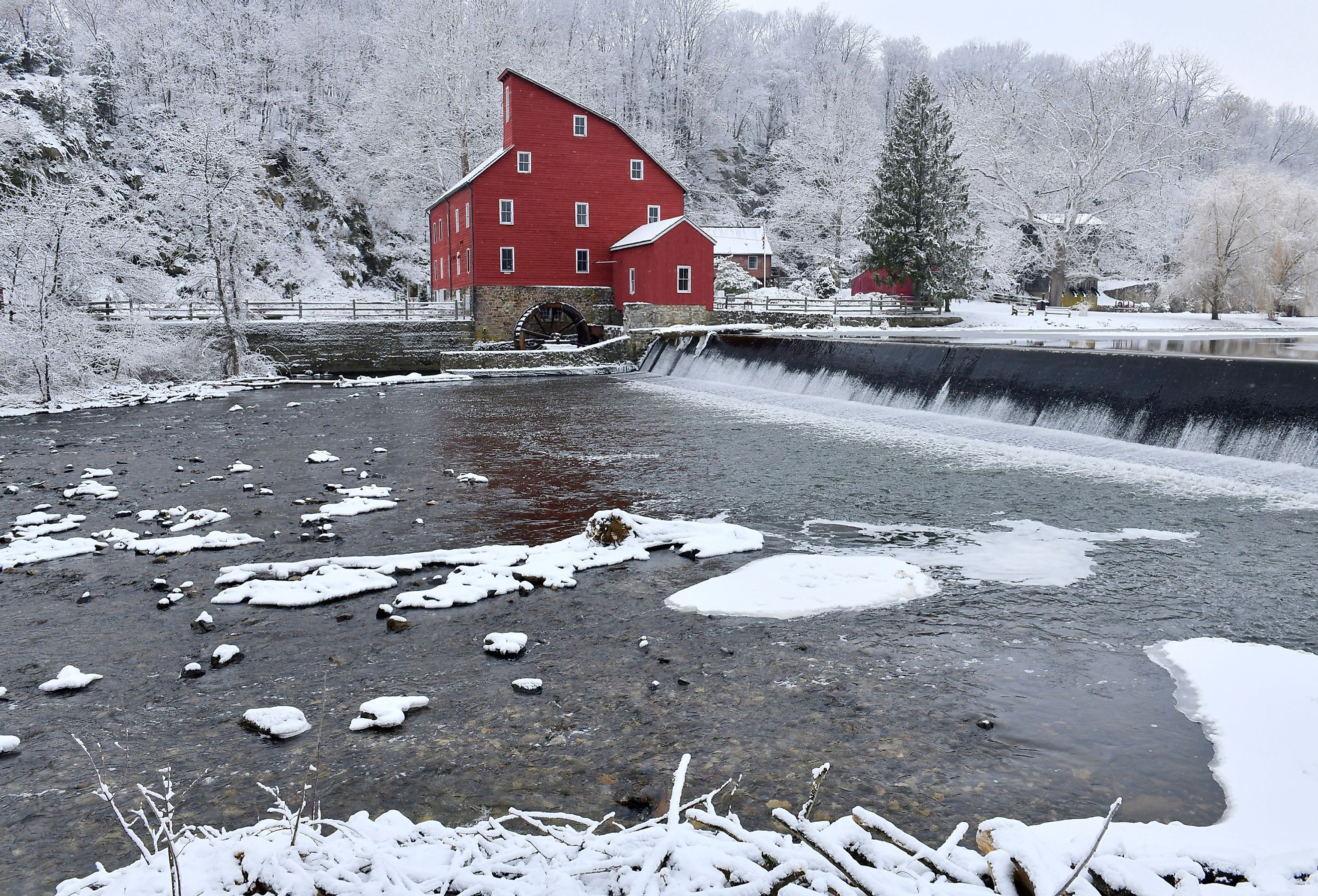 Red Mill in winter, Clinton, New Jersey. Image credit Breck P. Kent via Shutterstock