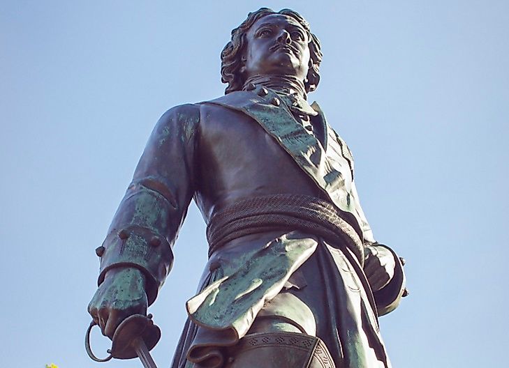 Monument to Russian Emperor Peter the Great in Kronstadt, Russia near the Finnish border.
