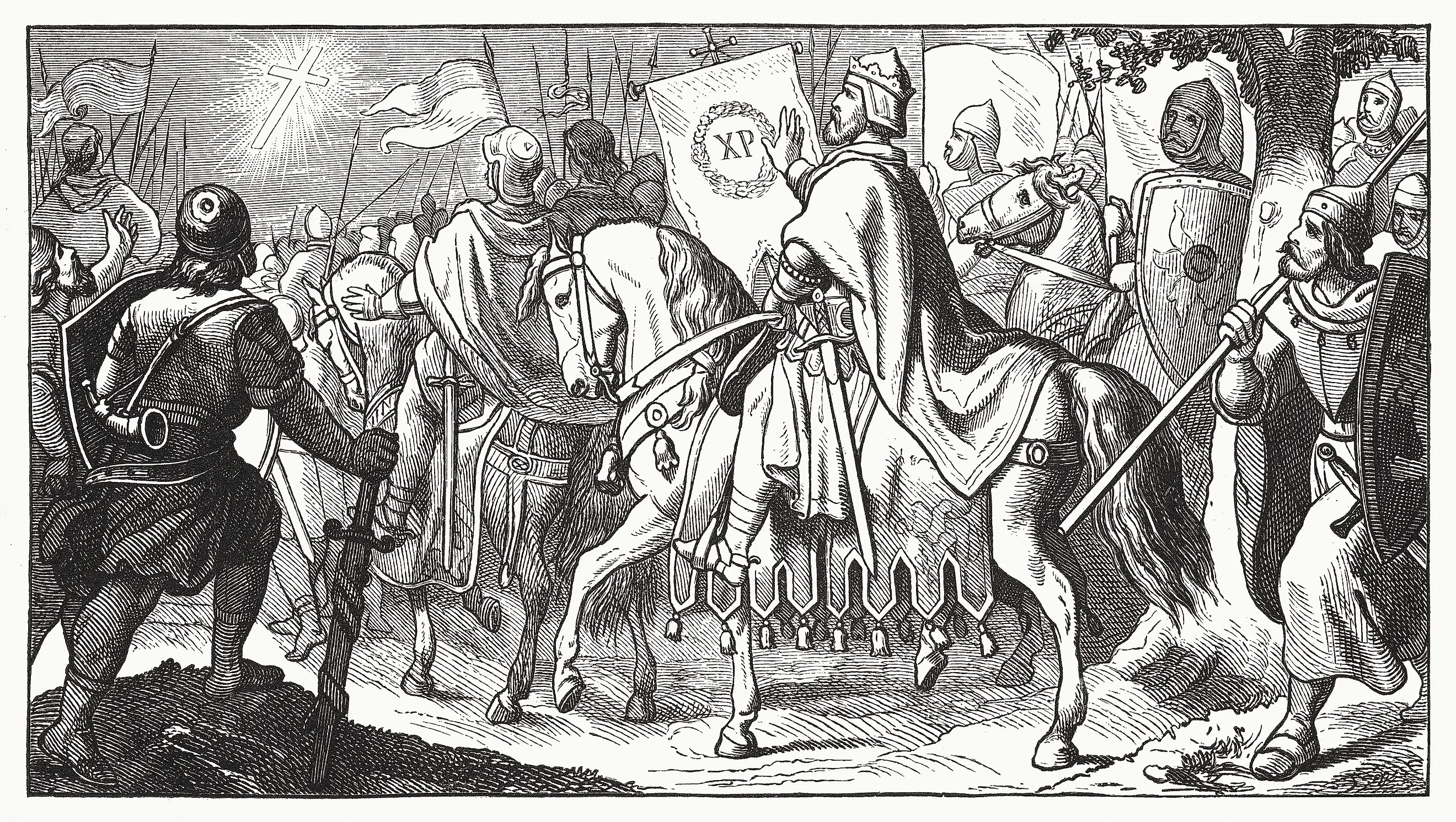 Constantine the Great ( c. 272 ​​– 337) on his way to the Battle of the Milvian Bridge